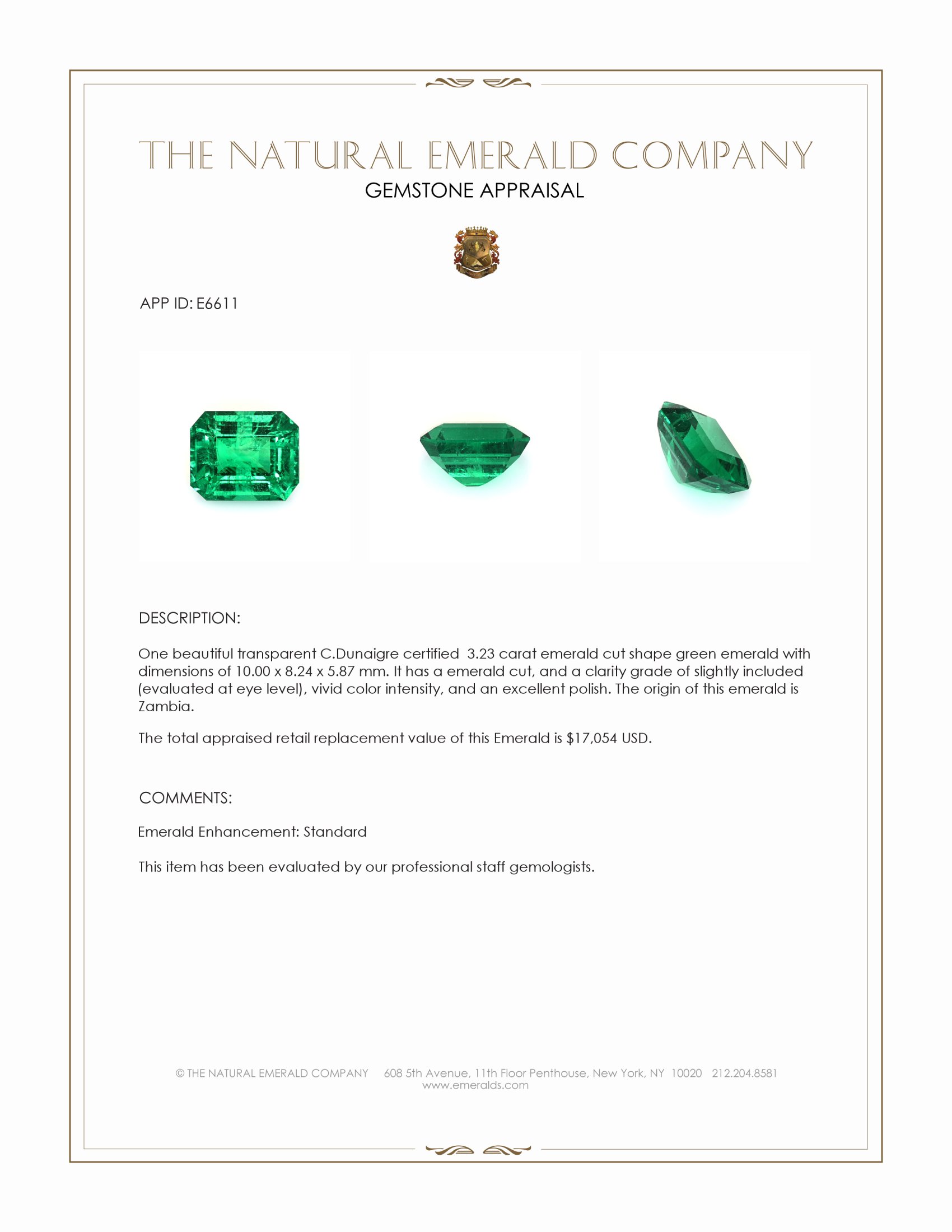 3.23 Ct. Emerald from Zambia