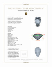 0.40 Ct. Emerald Natural Diamond Three Stone Ring, 18K White Gold 3 D Scan Report