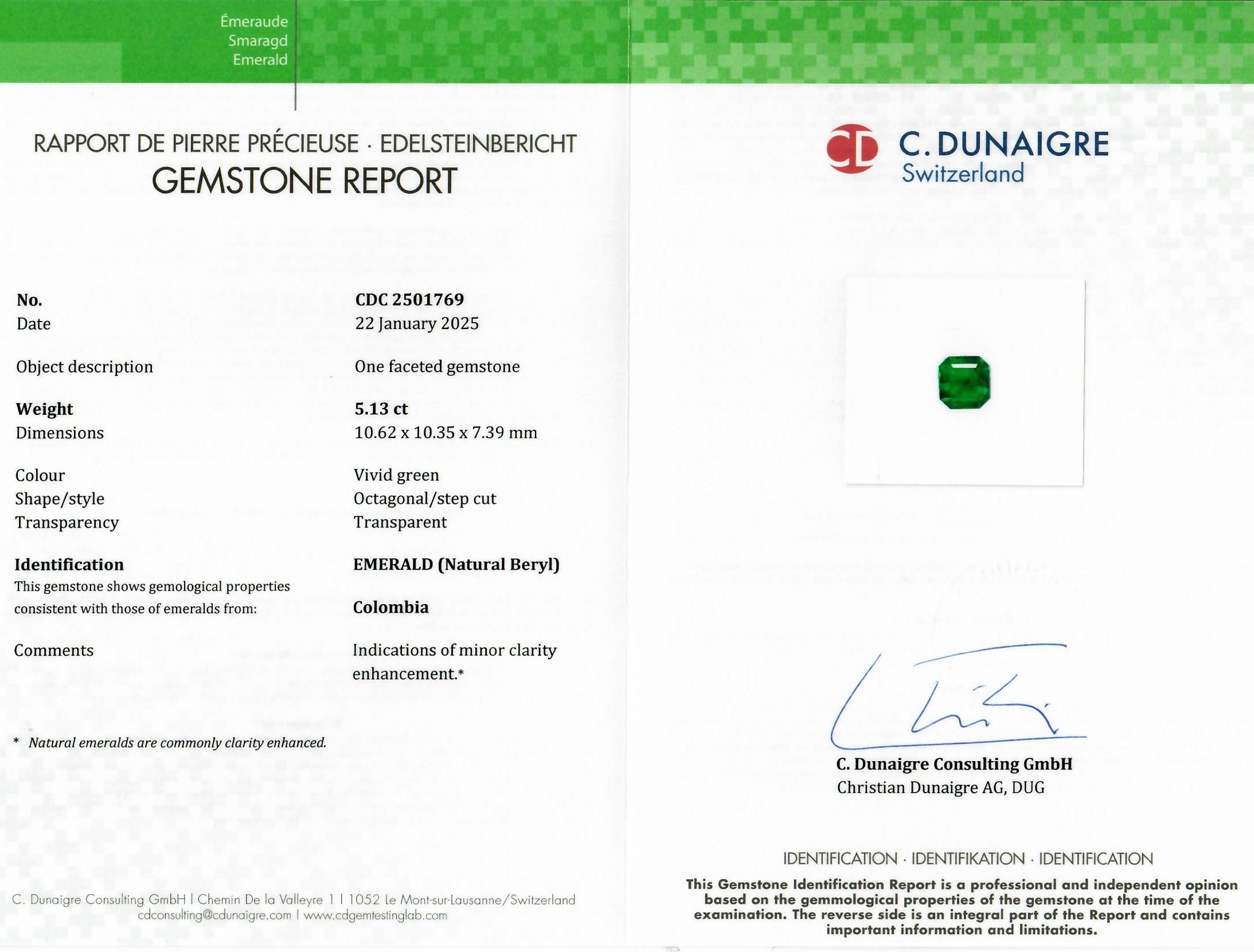 5.13 Ct. Emerald from Colombia