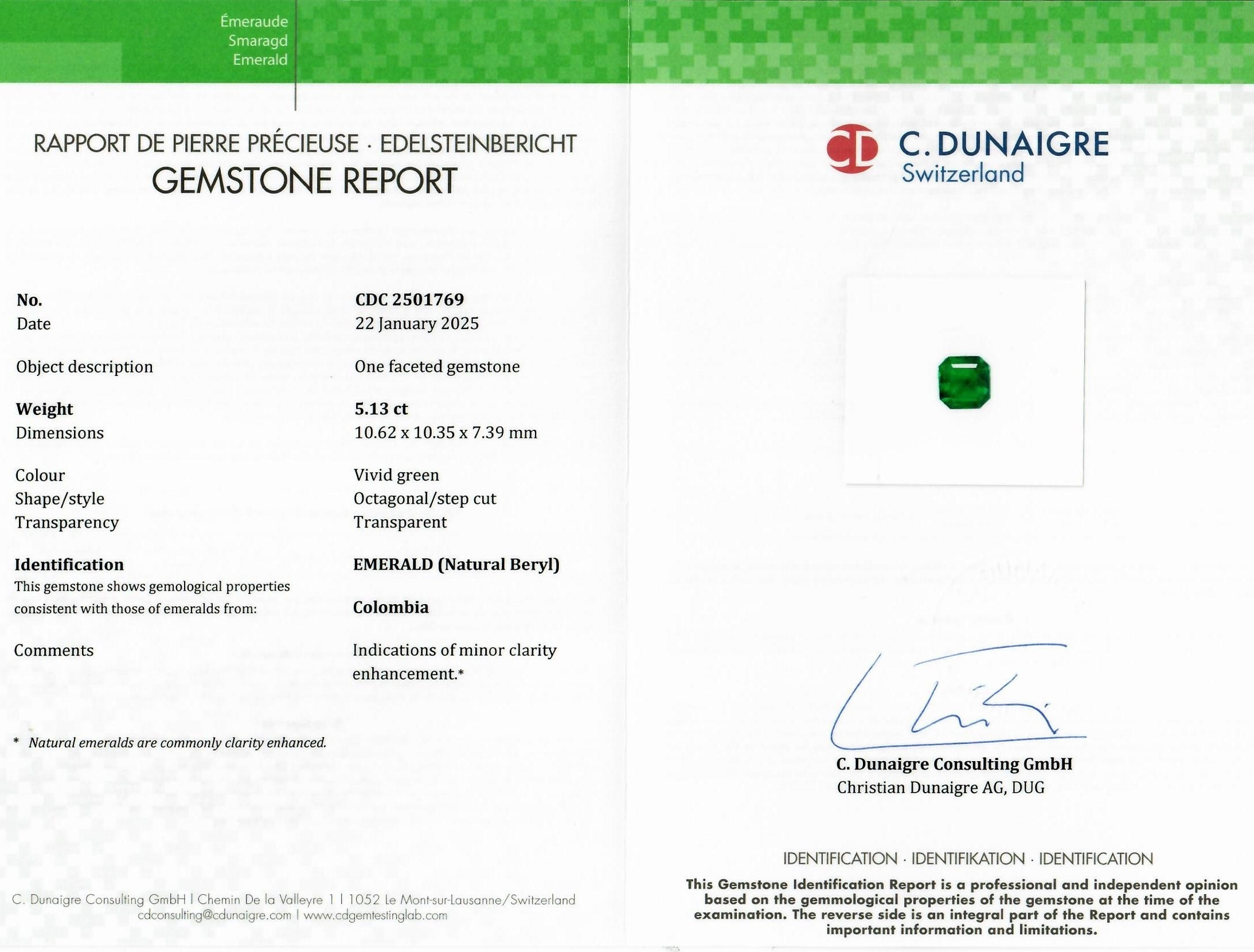 5.13 Ct. Emerald from Colombia
