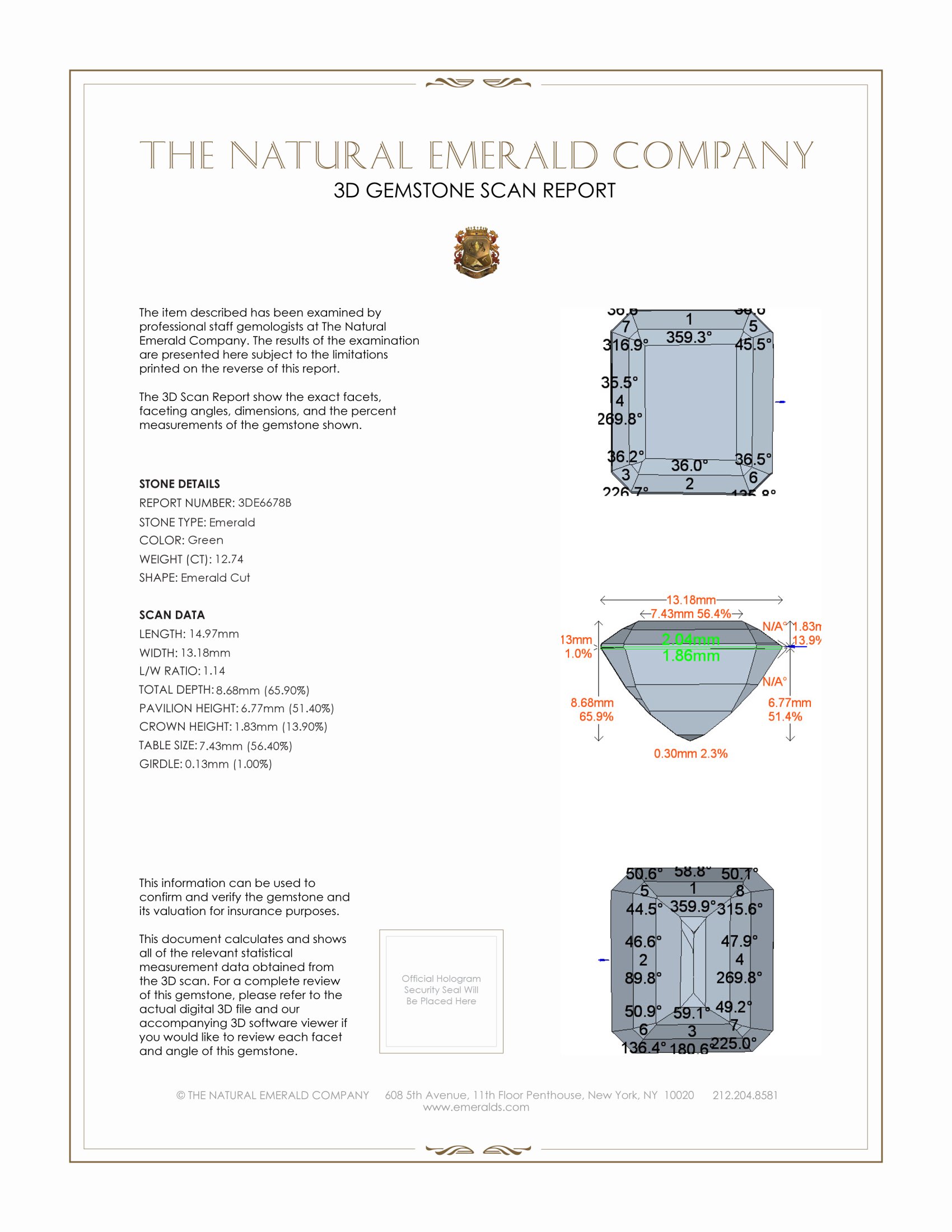12.74 Ct. Emerald from Zambia