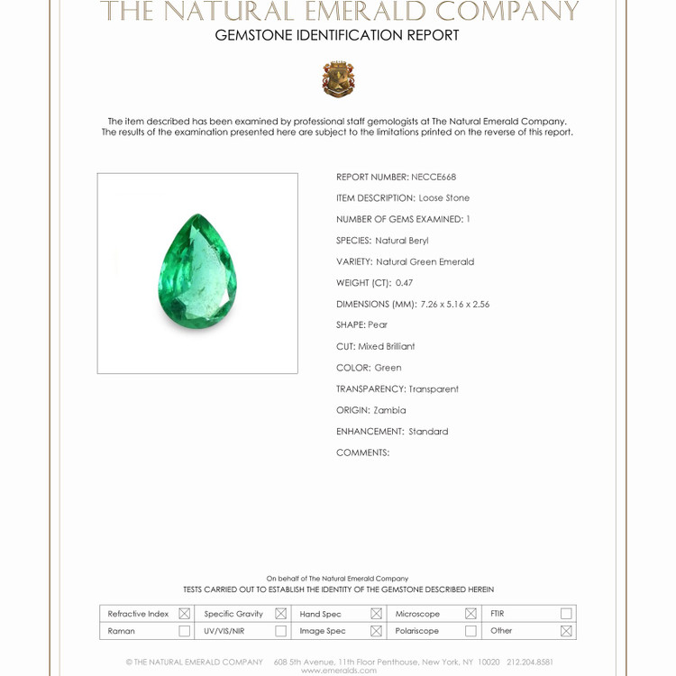 0.47 Ct. Emerald from Zambia