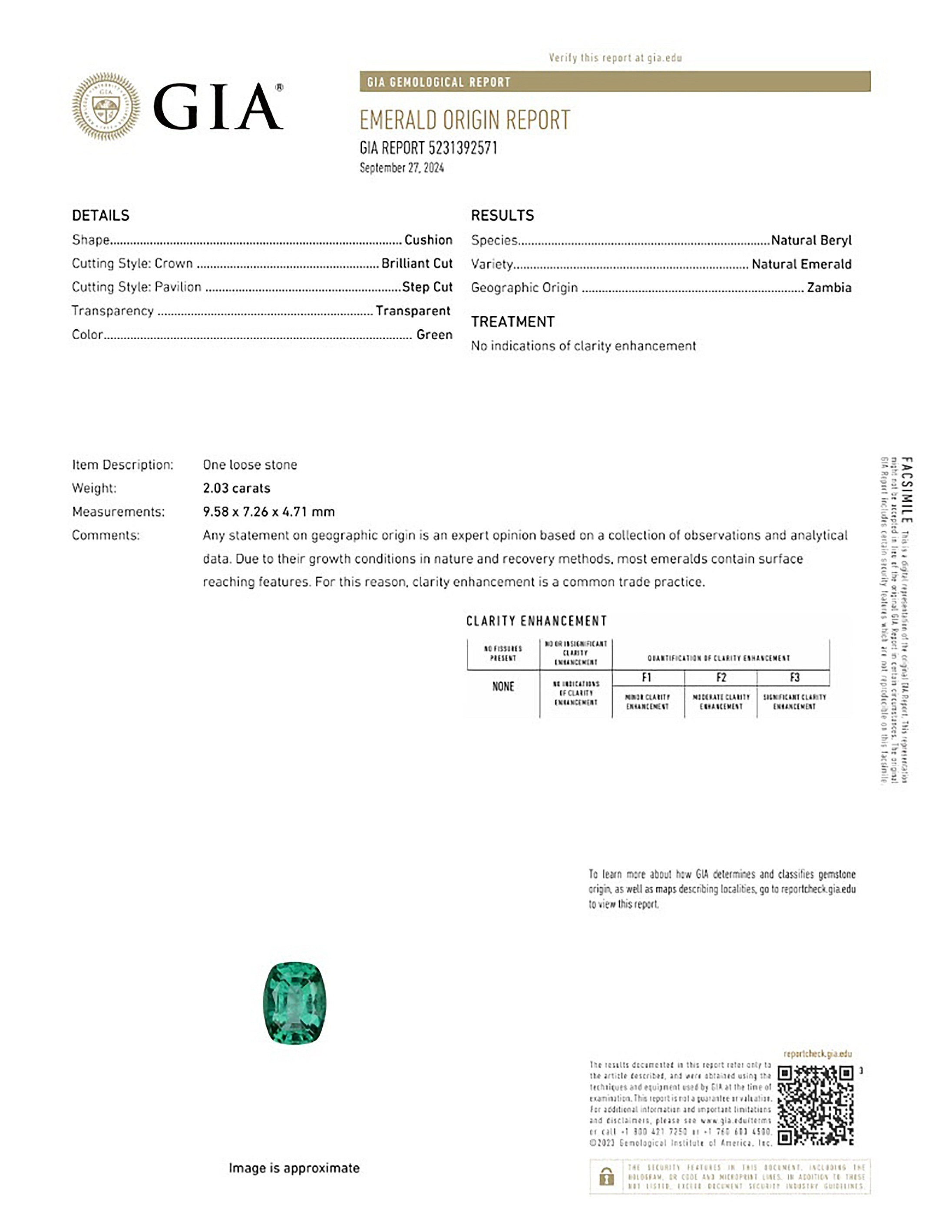 2.03 Ct. Emerald from Zambia