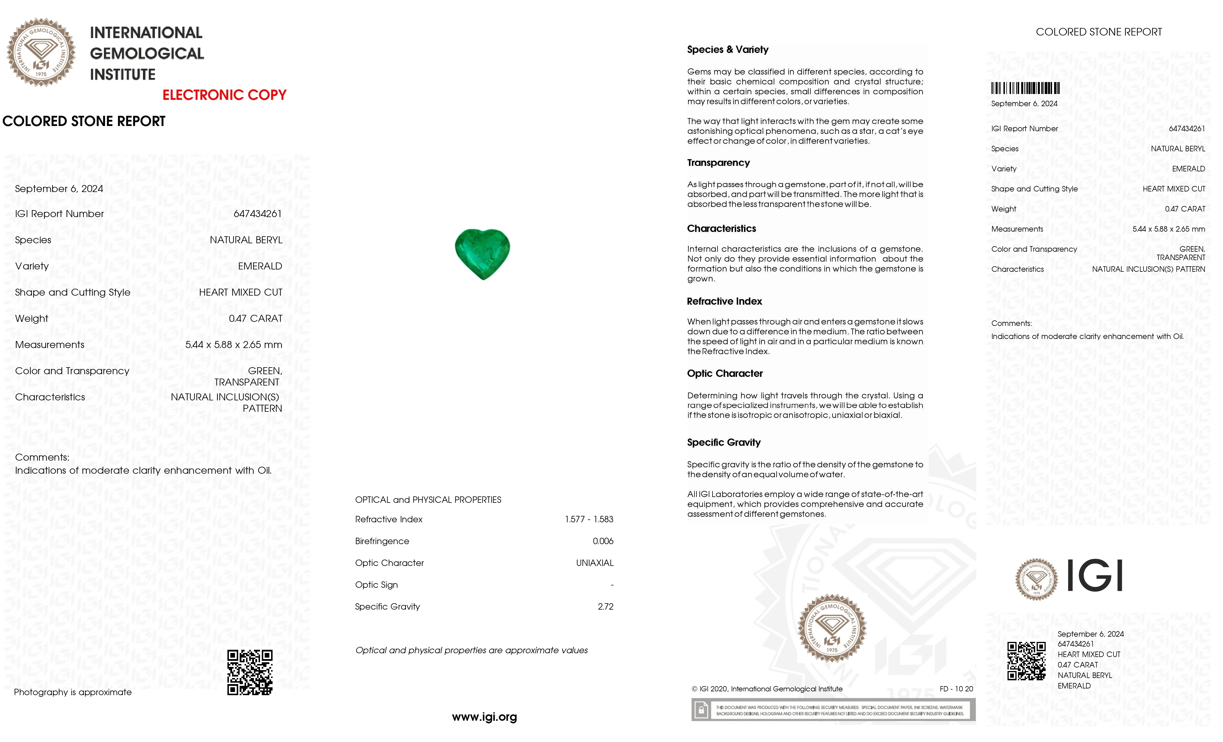 0.47 Ct. Emerald from Colombia