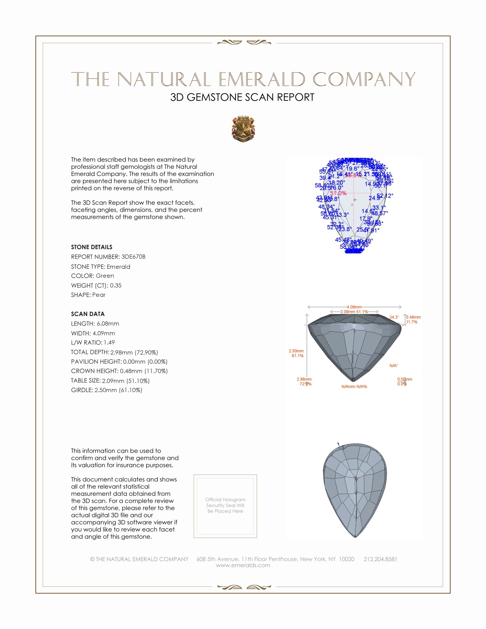 0.35 Ct. Emerald from Zambia
