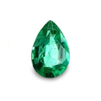 Three Stone Emerald Ring 0.31 Ct., 18K White Gold Combination Stone