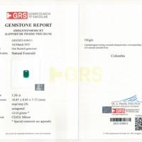 3.50 Ct. Emerald from Colombia Scan Report
