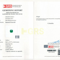 3.64 Ct. Emerald from Colombia Scan Report