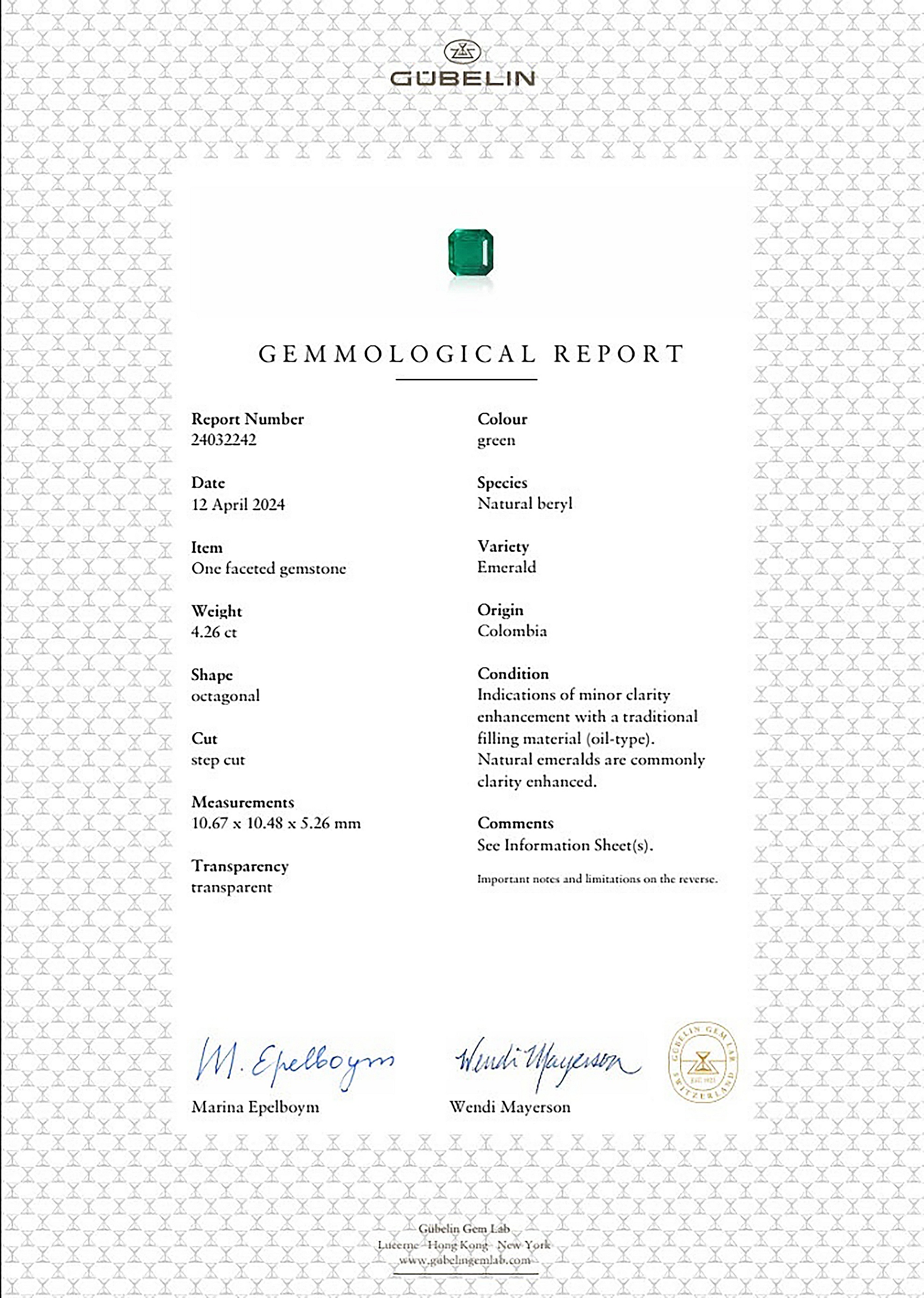 4.26 Ct. Emerald from Colombia