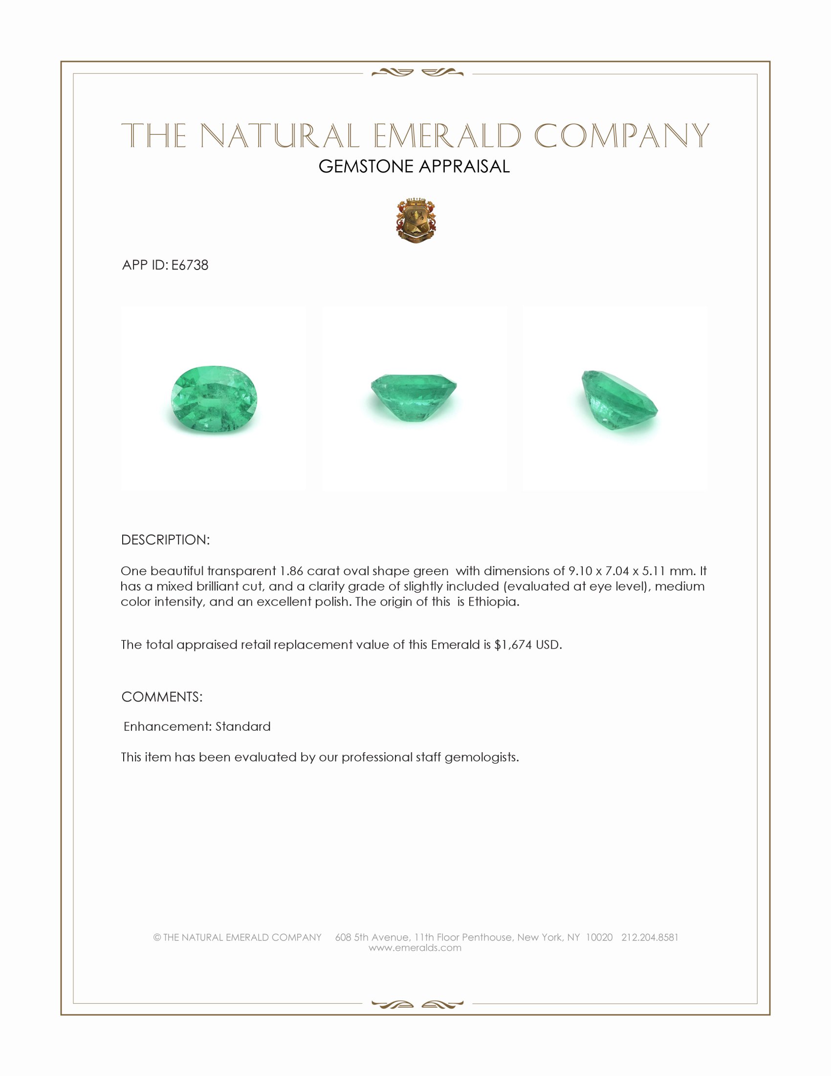 1.86 Ct. Emerald from Ethiopia