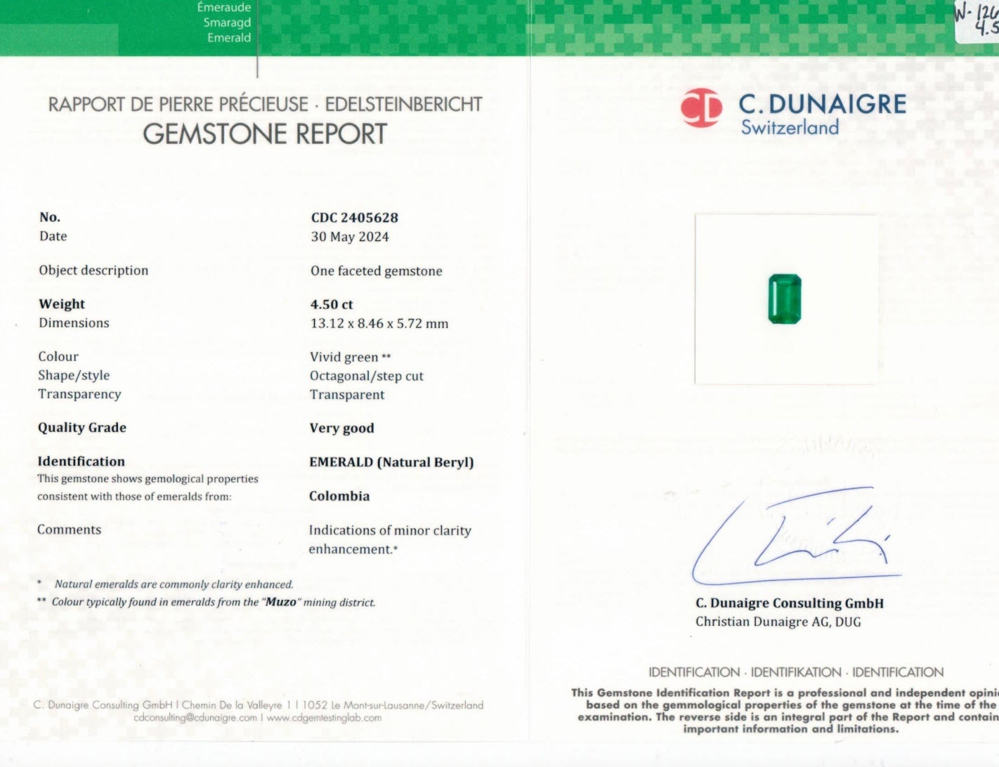 4.50 Ct. Emerald from Colombia