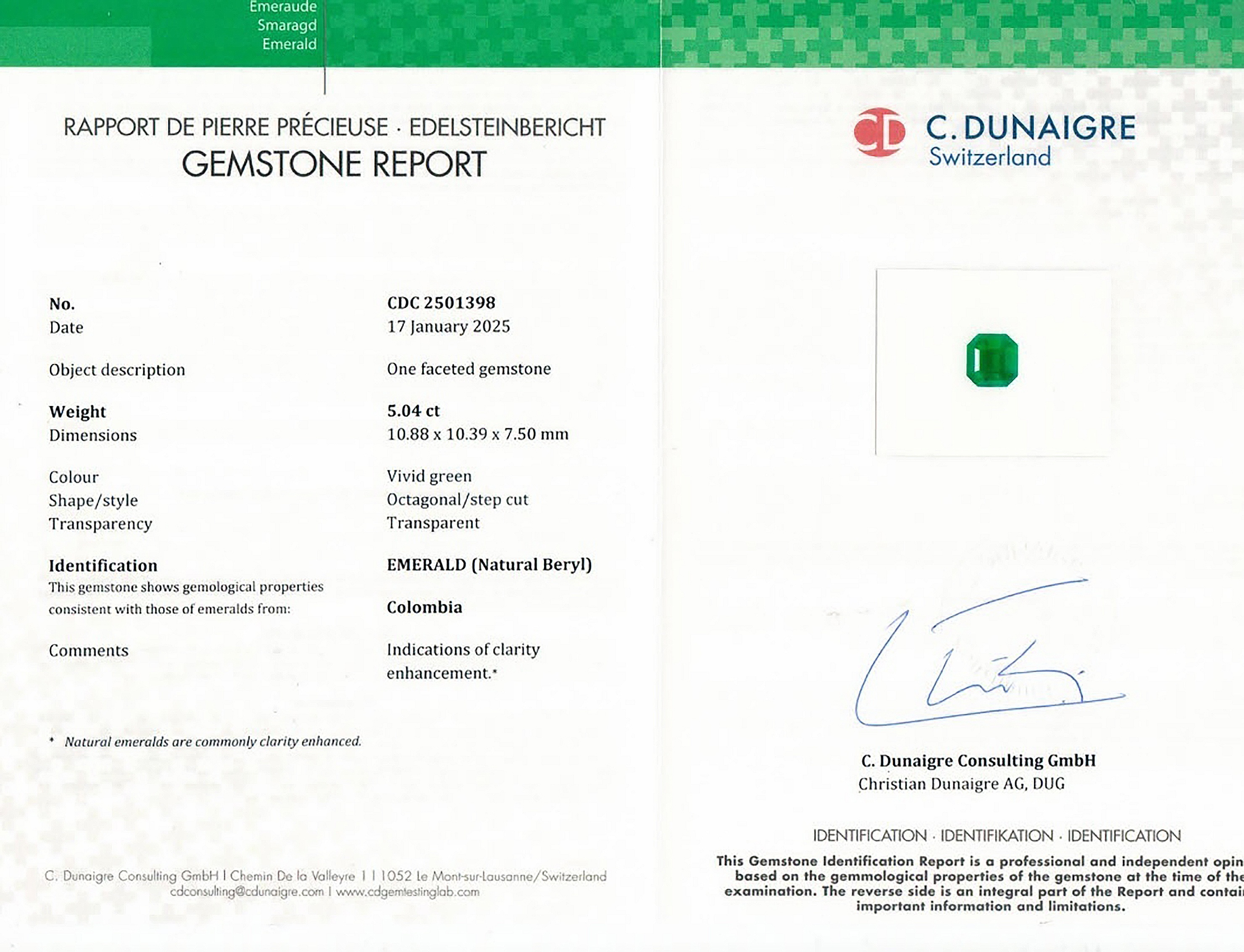 5.04 Ct. Emerald from Colombia