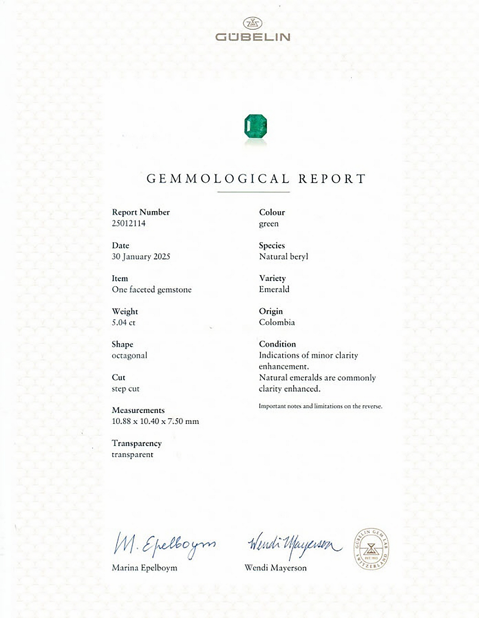 5.04 Ct. Emerald from Colombia