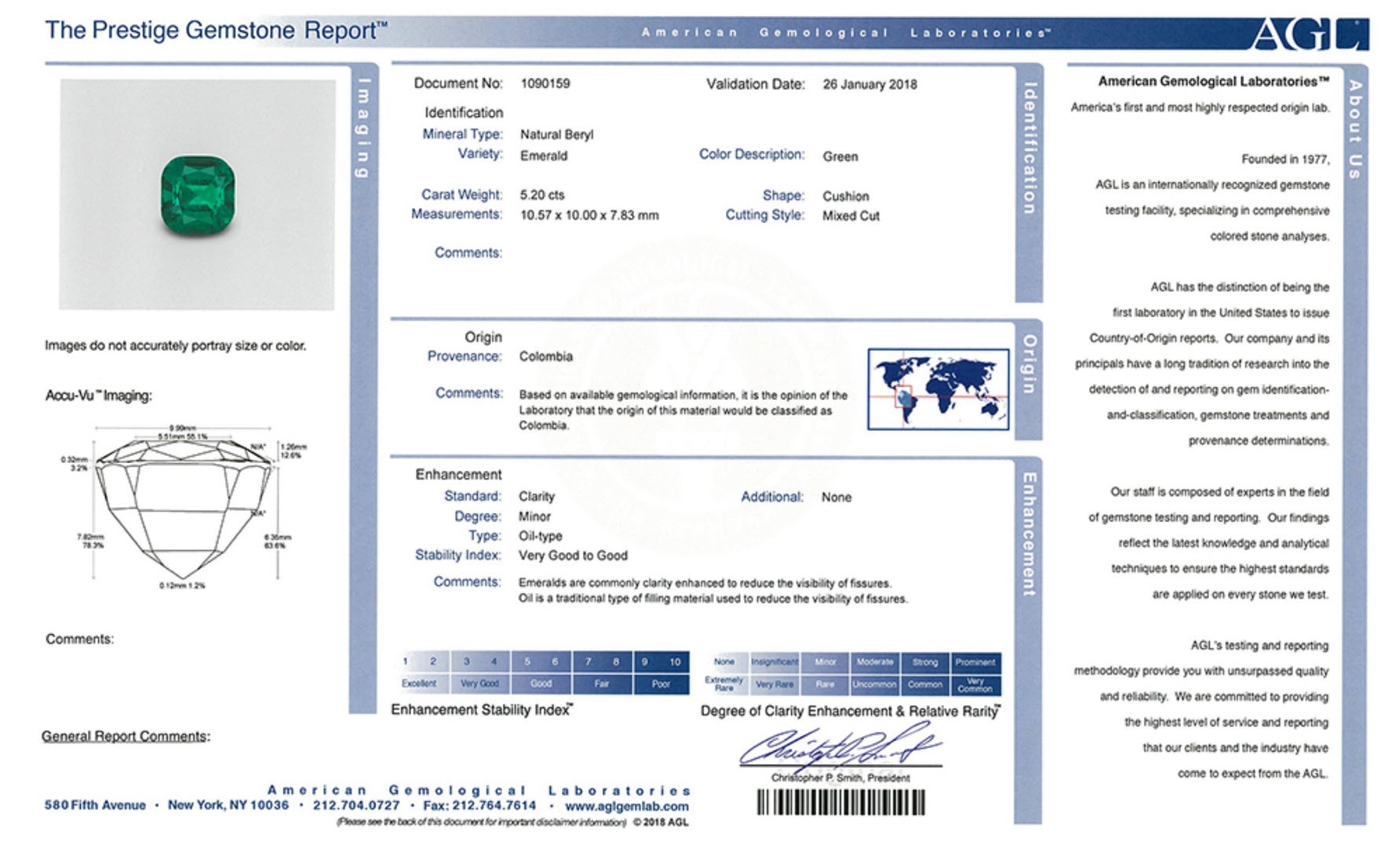 5.20 Ct. Emerald from Colombia
