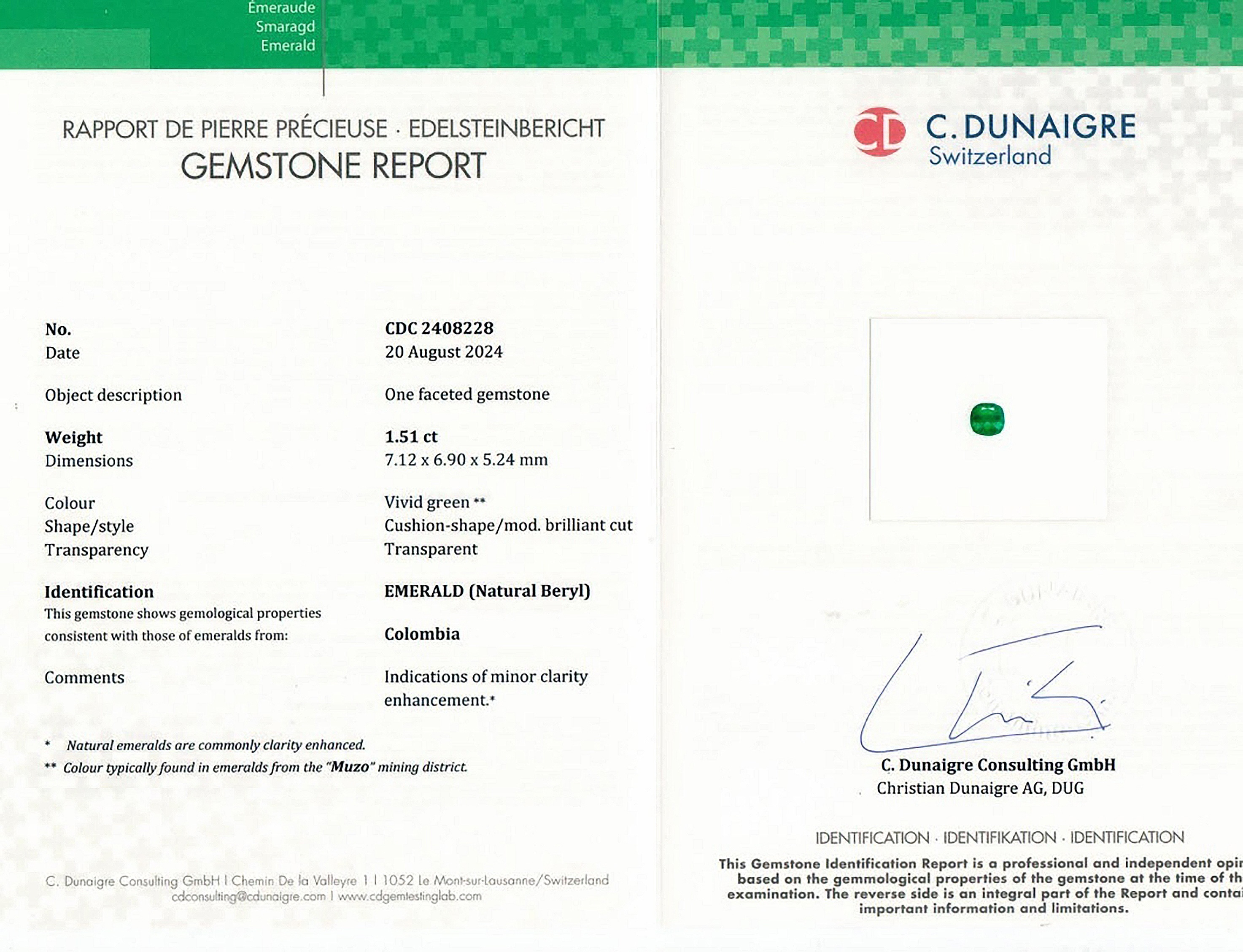 1.51 Ct. Emerald from Colombia