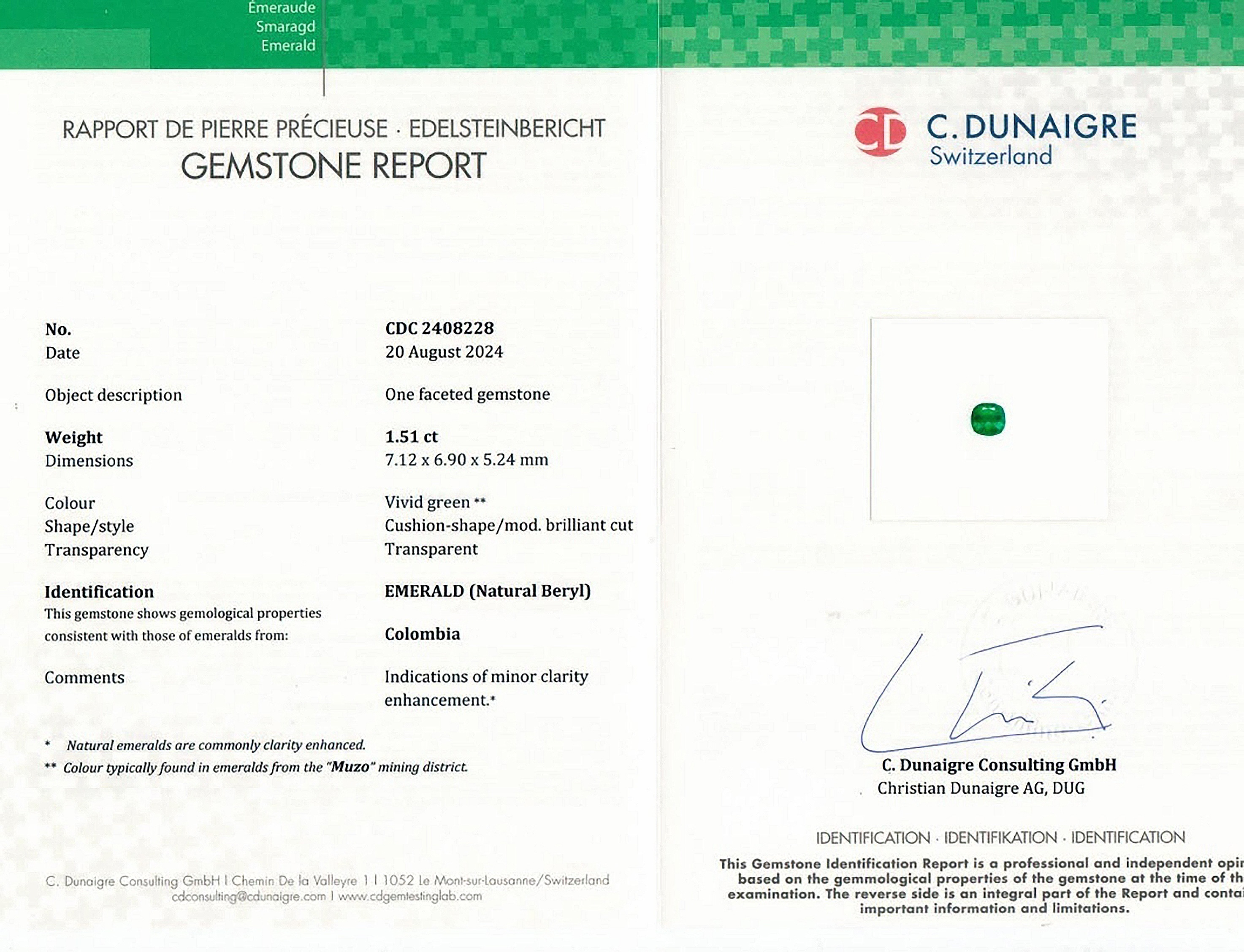 1.51 Ct. Emerald from Colombia - Muzo