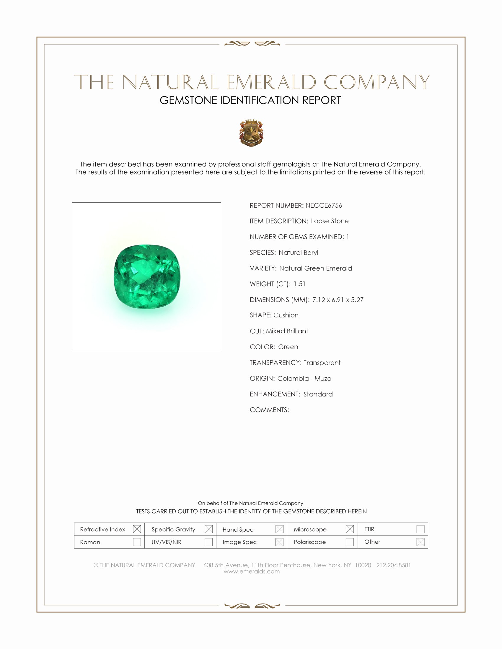 1.51 Ct. Emerald from Colombia - Muzo