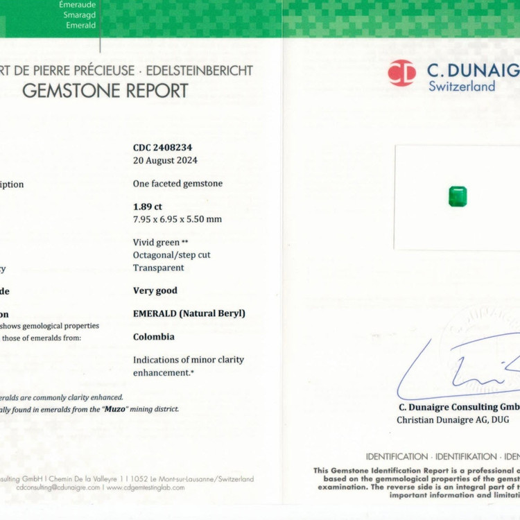 1.89 Ct. Emerald from Colombia
