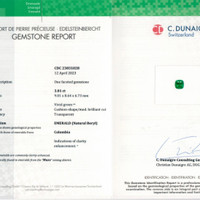 3.01 Ct. Emerald from Colombia - Muzo Scan Report