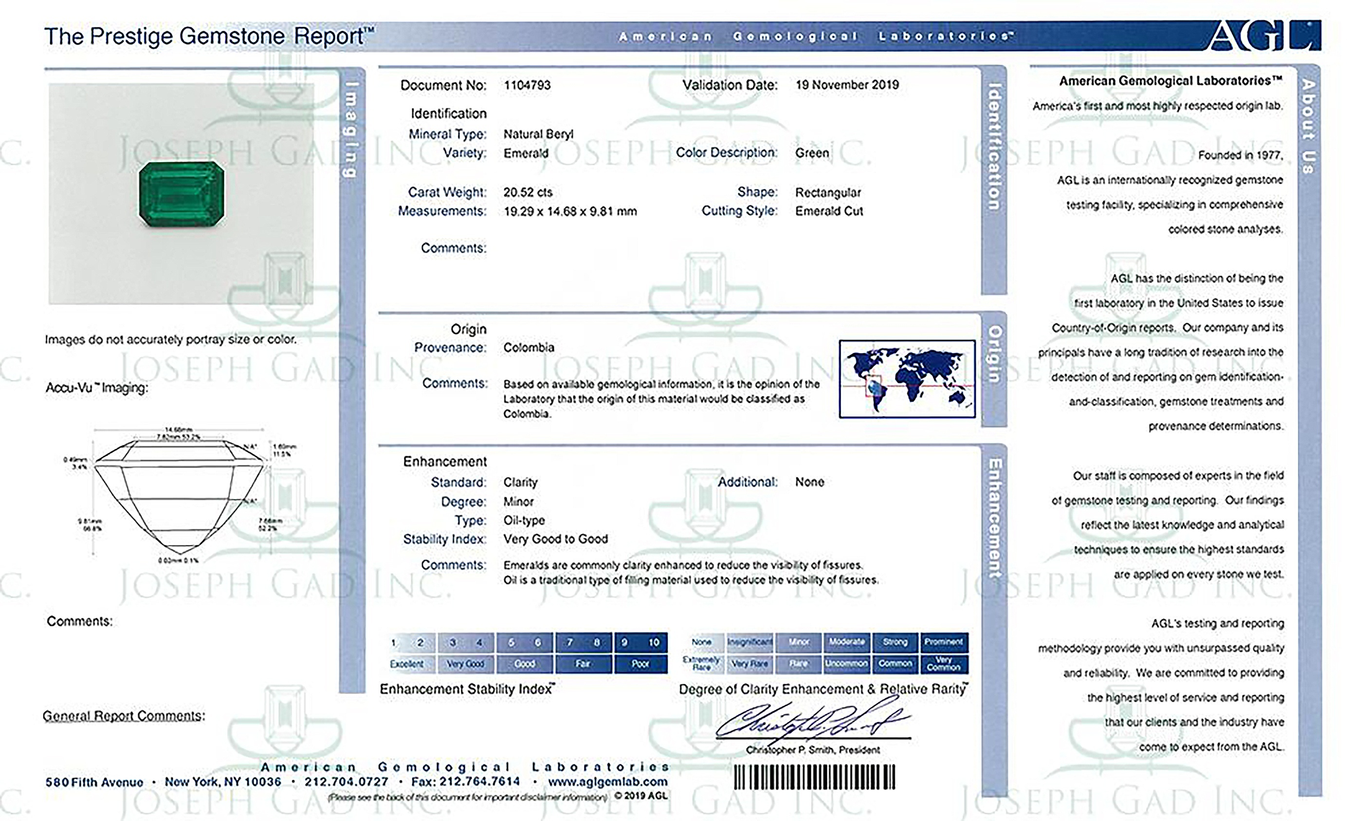 20.52 Ct. Emerald from Colombia