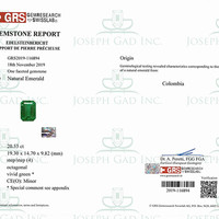 20.52 Ct. Emerald from Colombia Scan Report