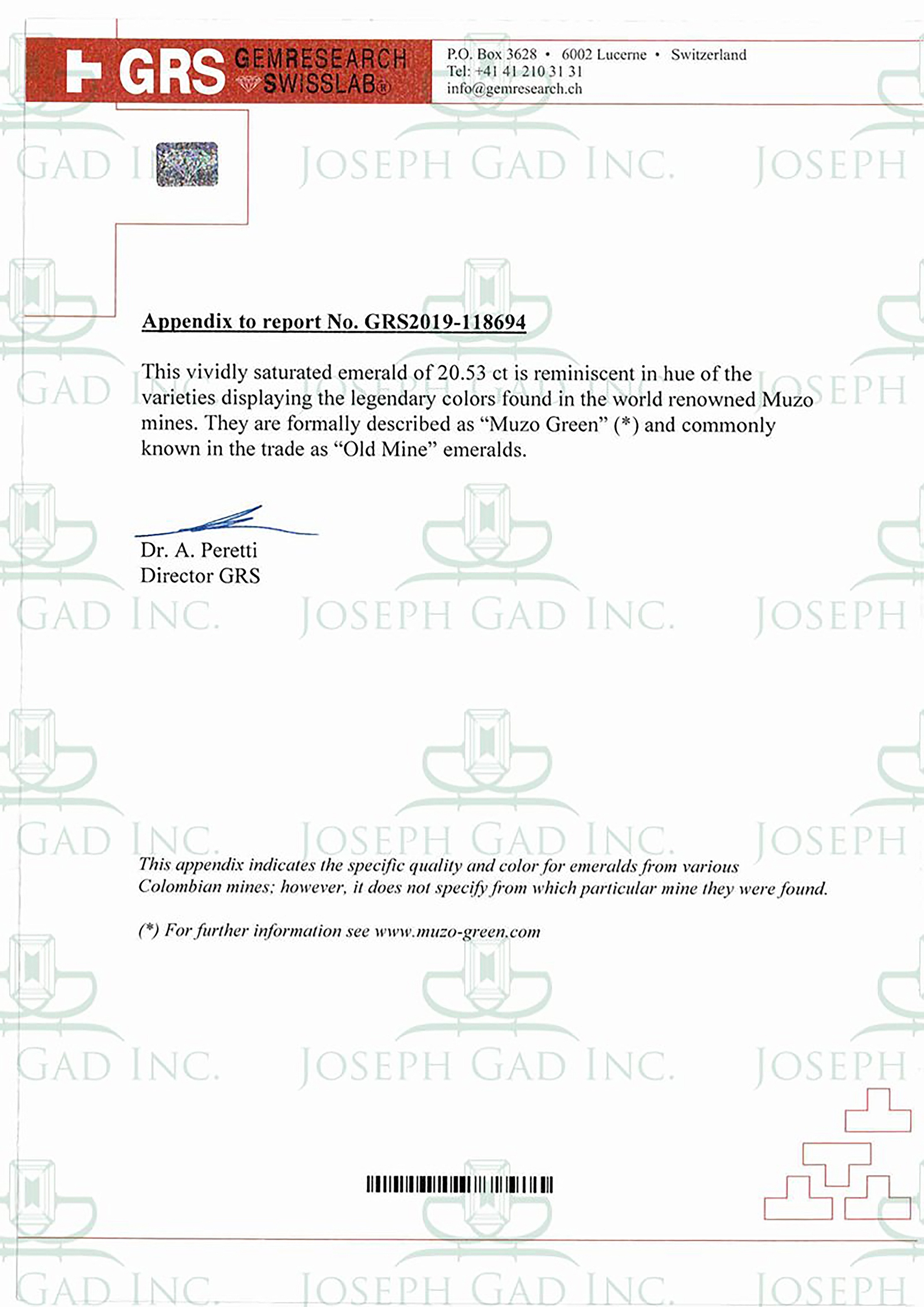 20.52 Ct. Emerald from Colombia