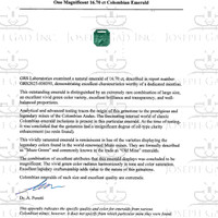 16.70 Ct. Emerald from Colombia Scan Report