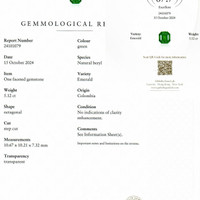 5.12 Ct. Emerald from Colombia Scan Report
