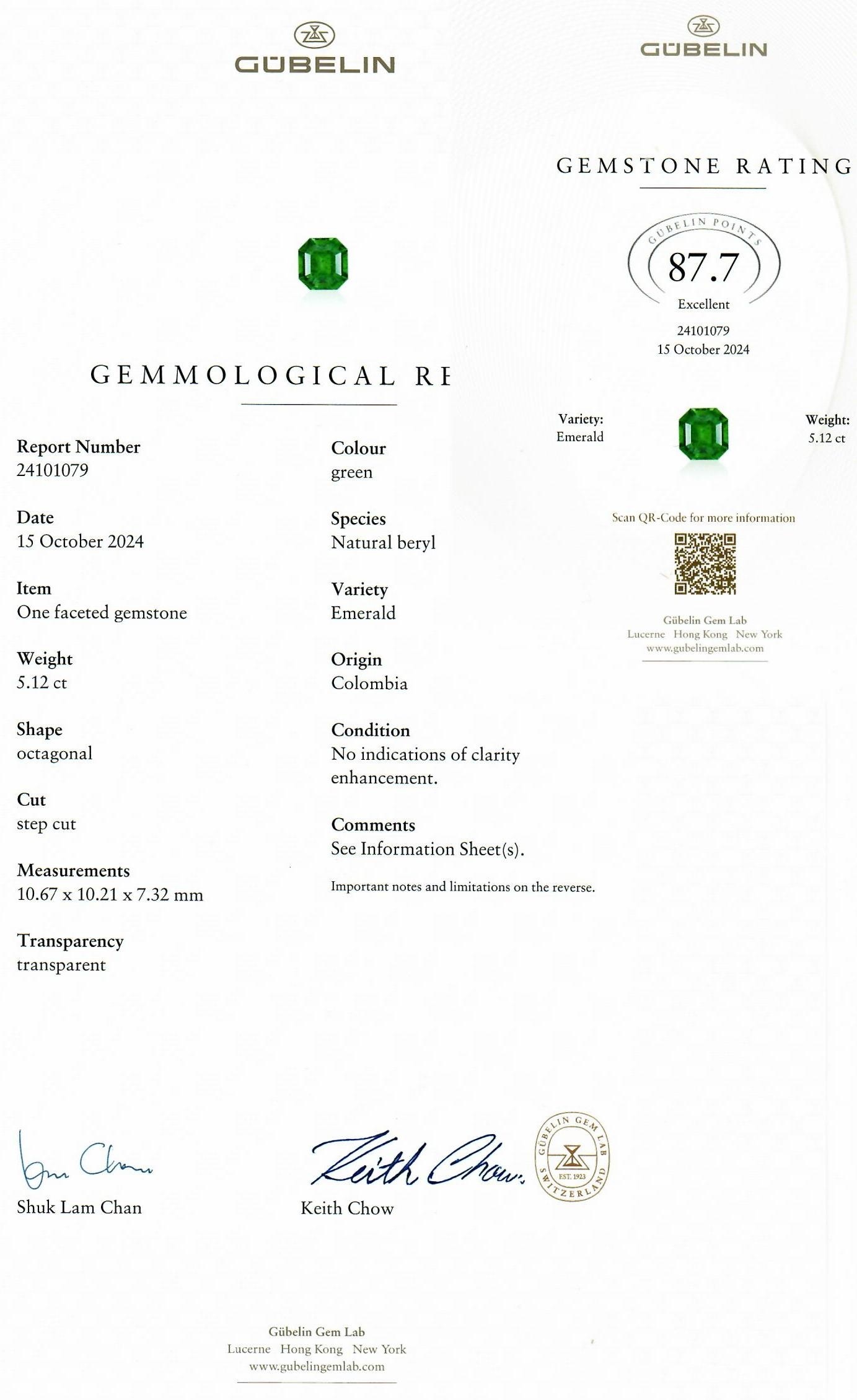 5.12 Ct. Emerald from Colombia