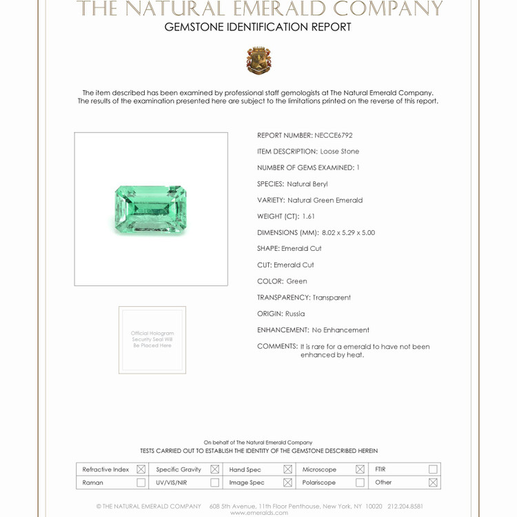 1.61 Ct. Emerald from Russia