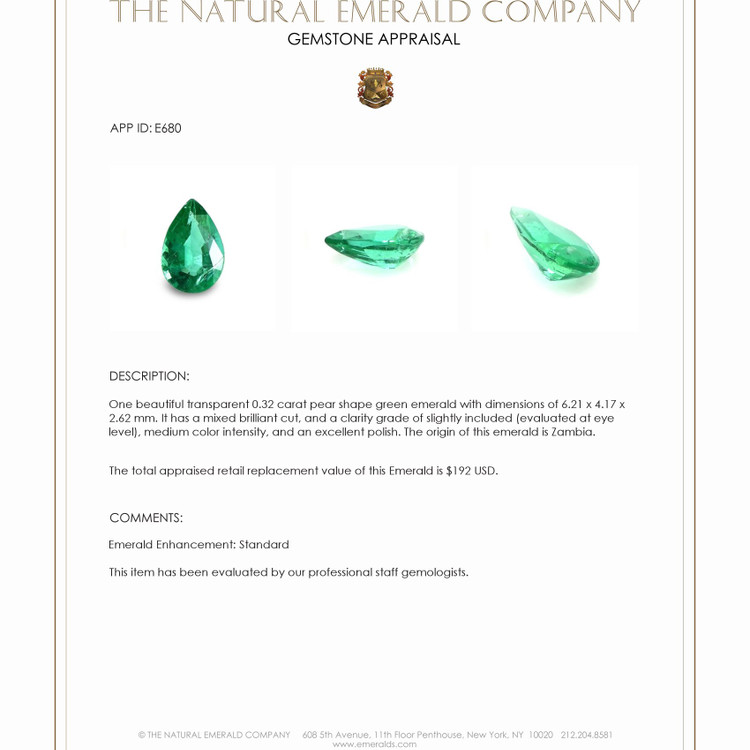 0.32 Ct. Emerald from Zambia