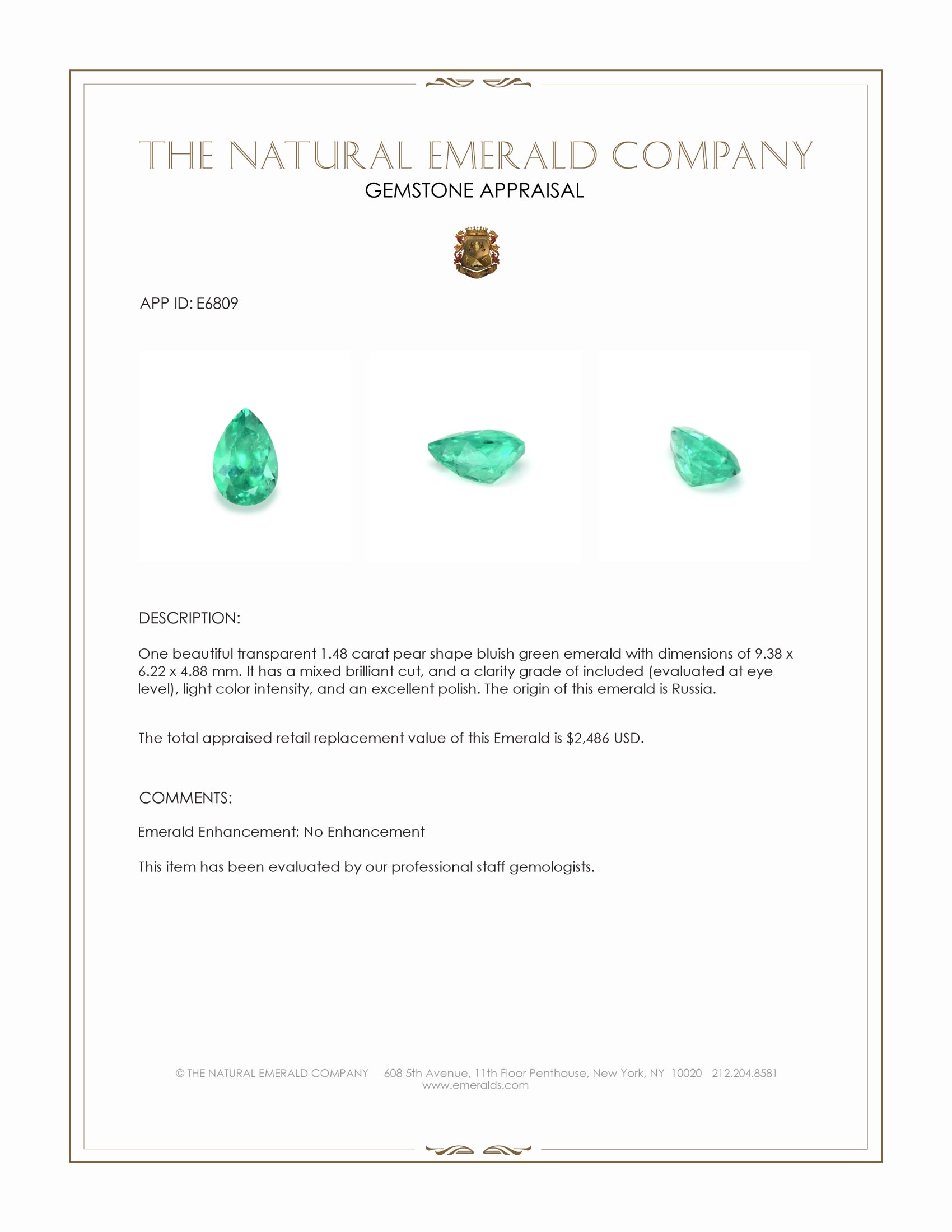 1.48 Ct. Emerald from Russia