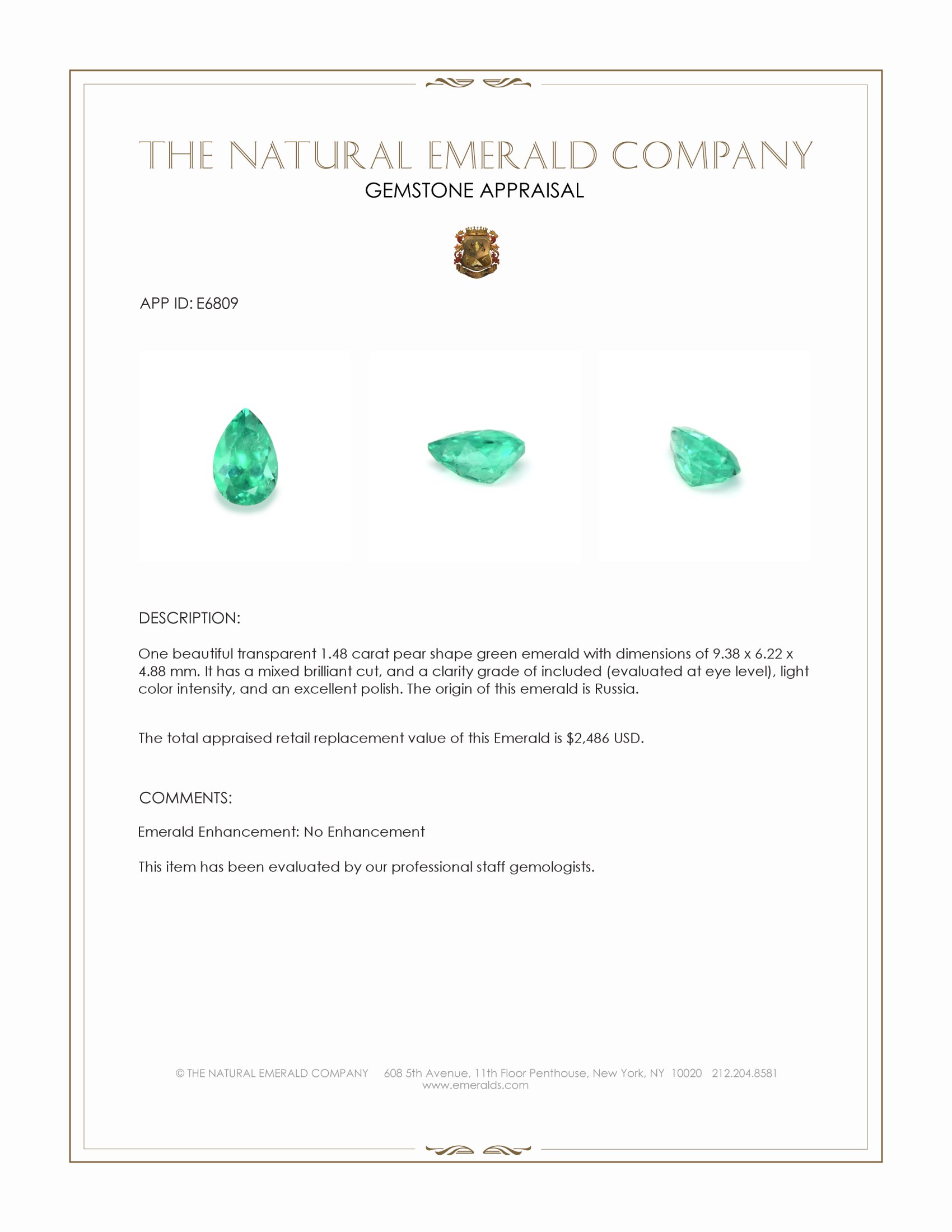 1.48 Ct. Emerald from Russia