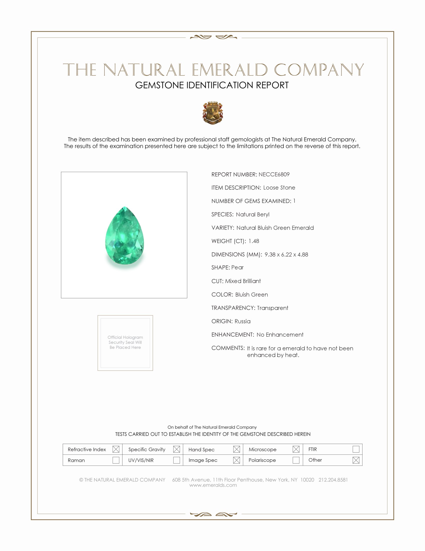 1.48 Ct. Emerald from Russia