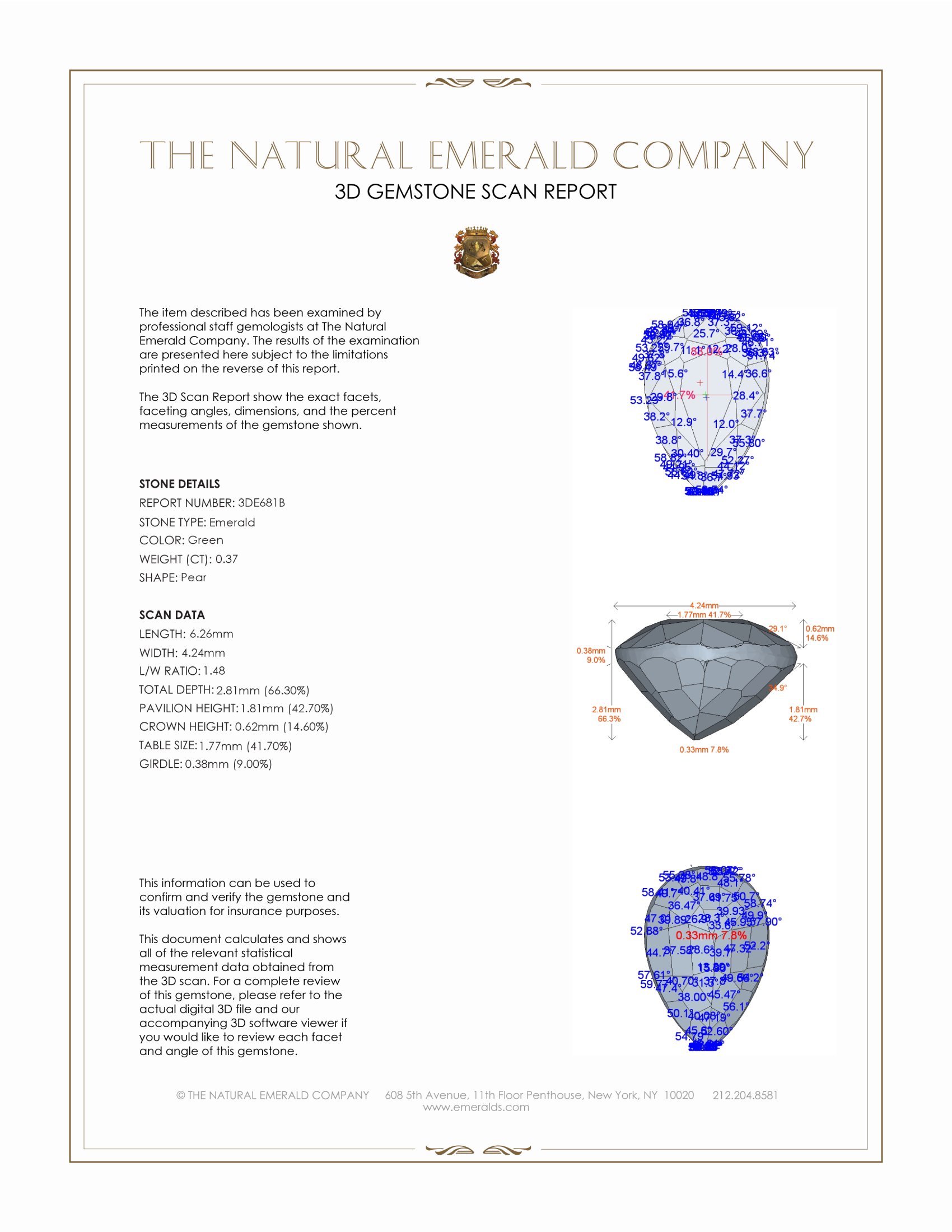 0.37 Ct. Emerald from Zambia