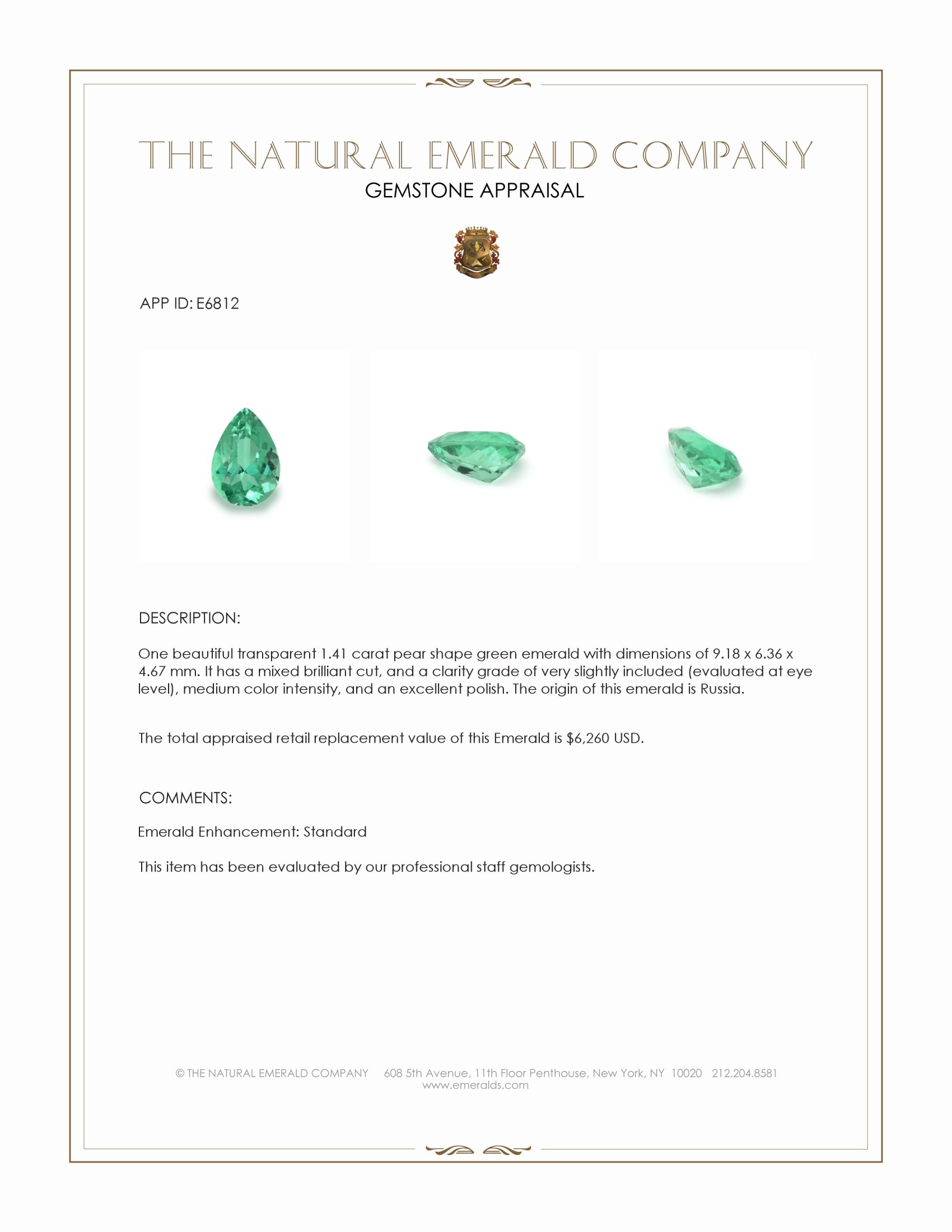 1.41 Ct. Emerald from Russia