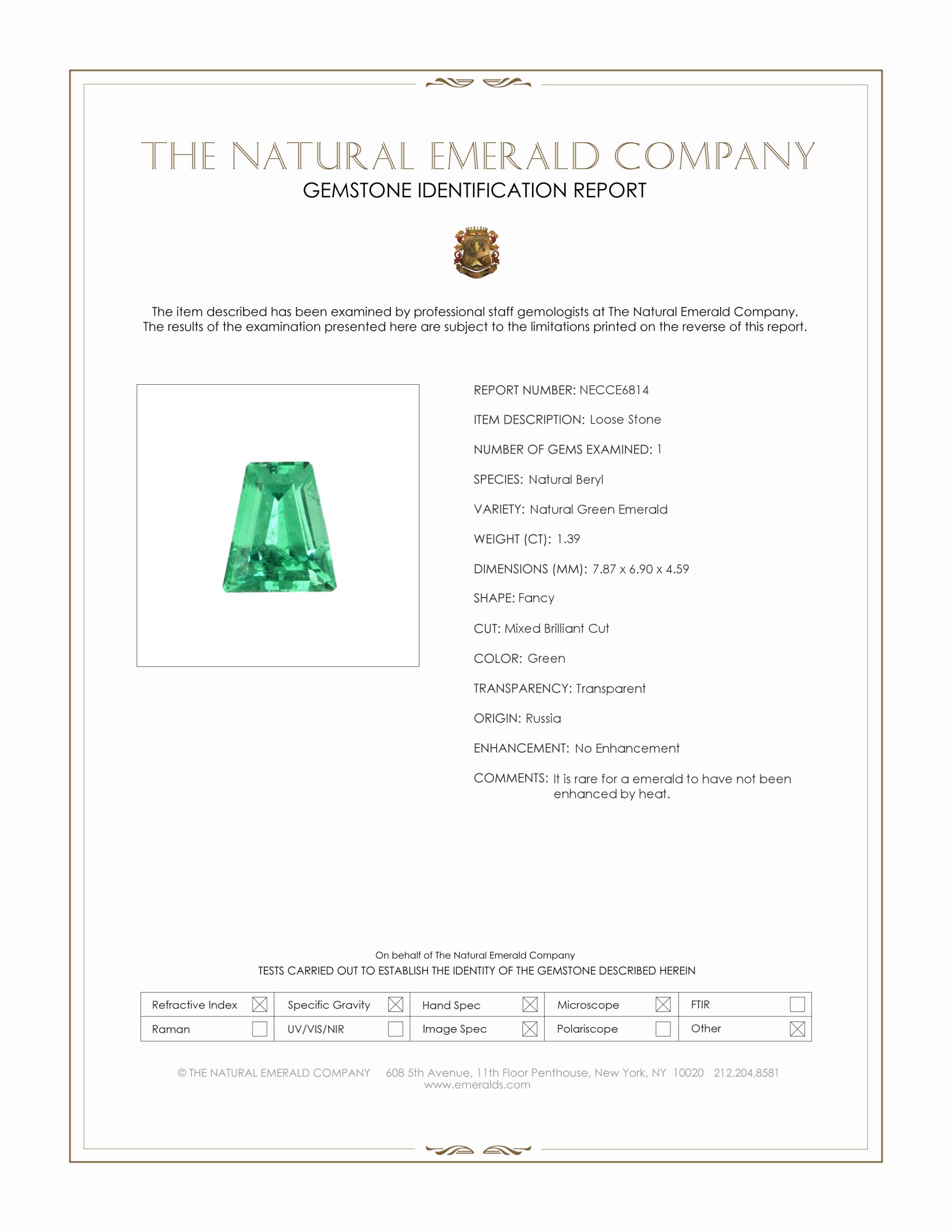 1.39 Ct. Emerald from Russia
