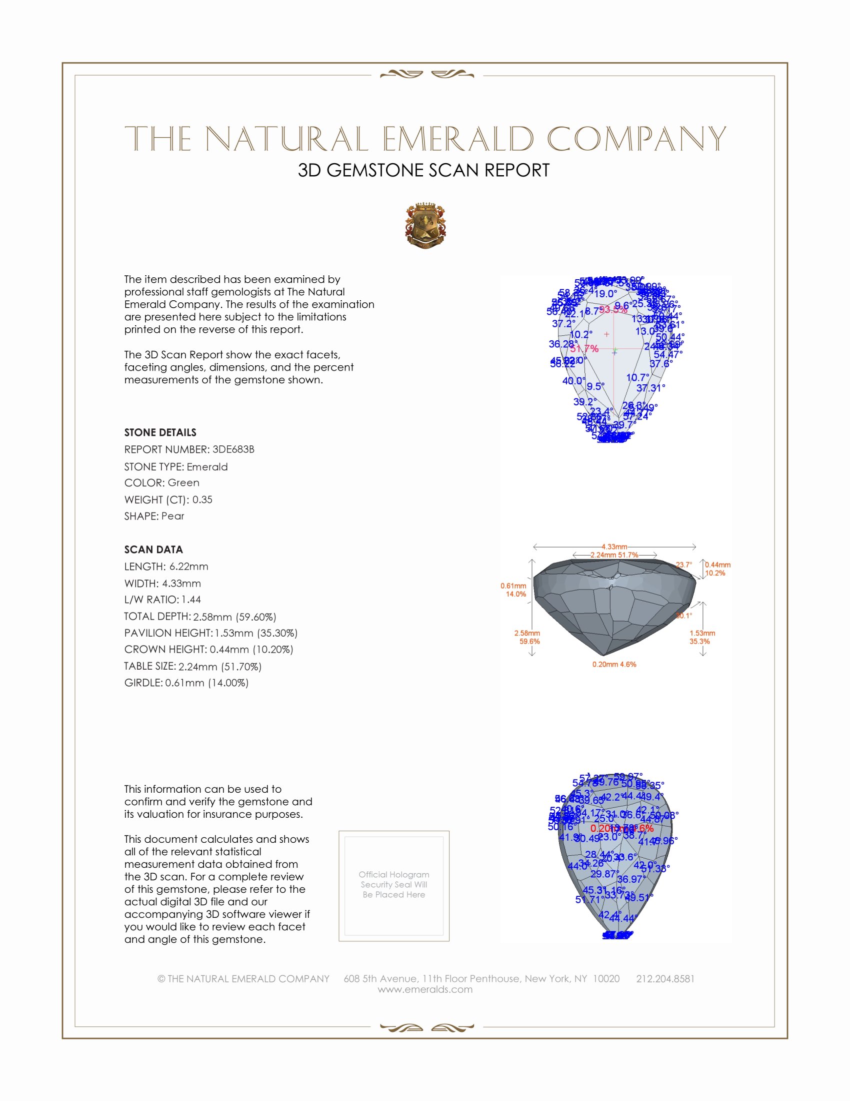 0.35 Ct. Emerald from Zambia
