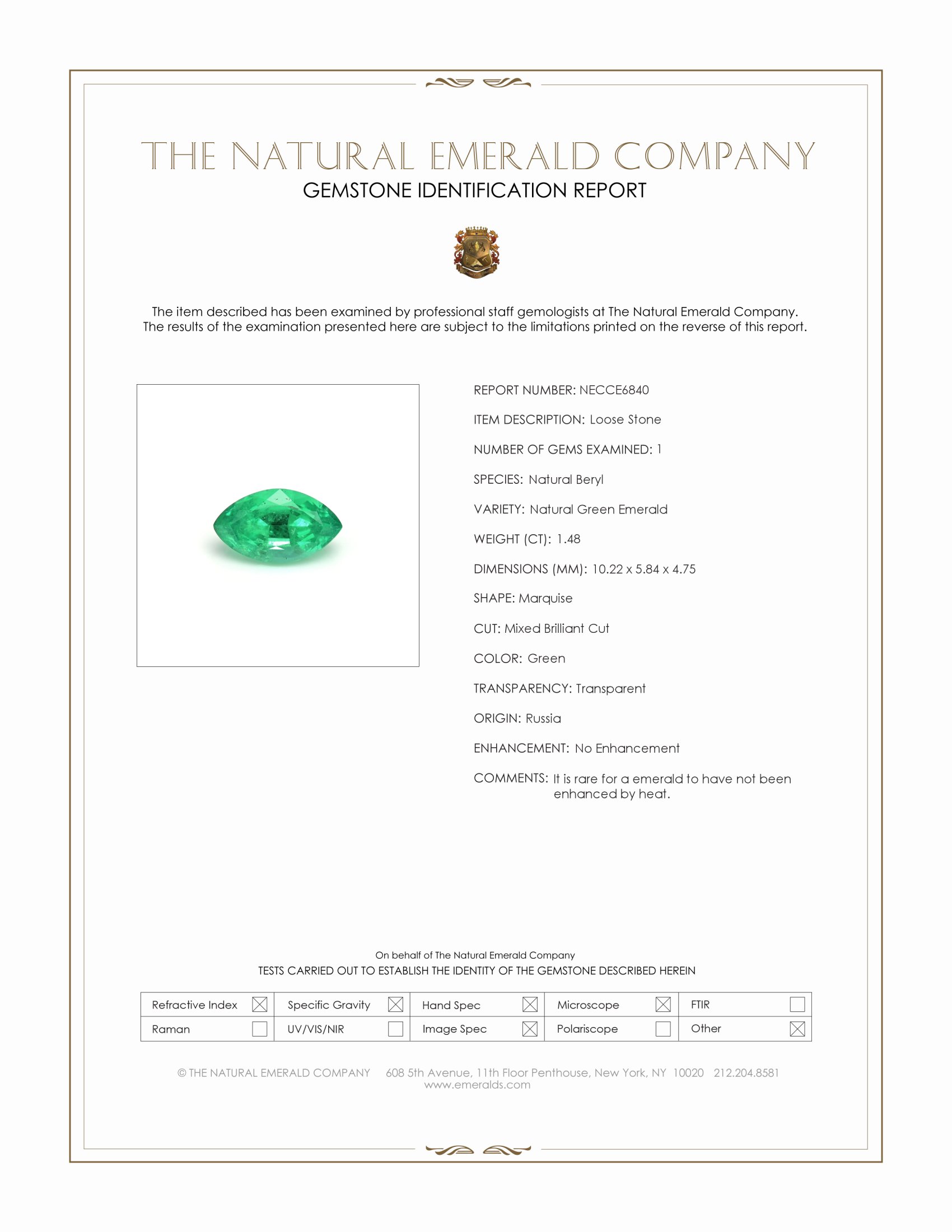 1.48 Ct. Emerald from Russia