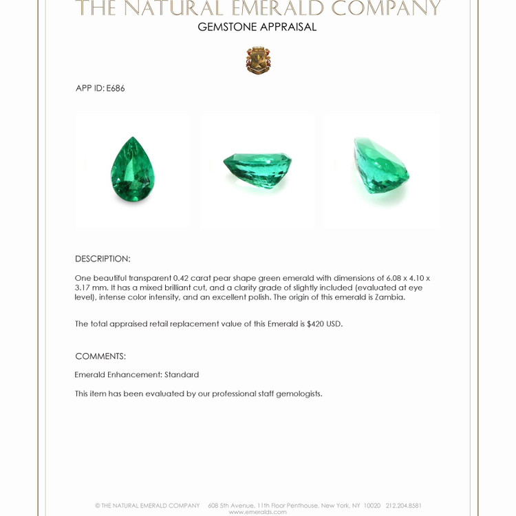 0.42 Ct. Emerald from Zambia