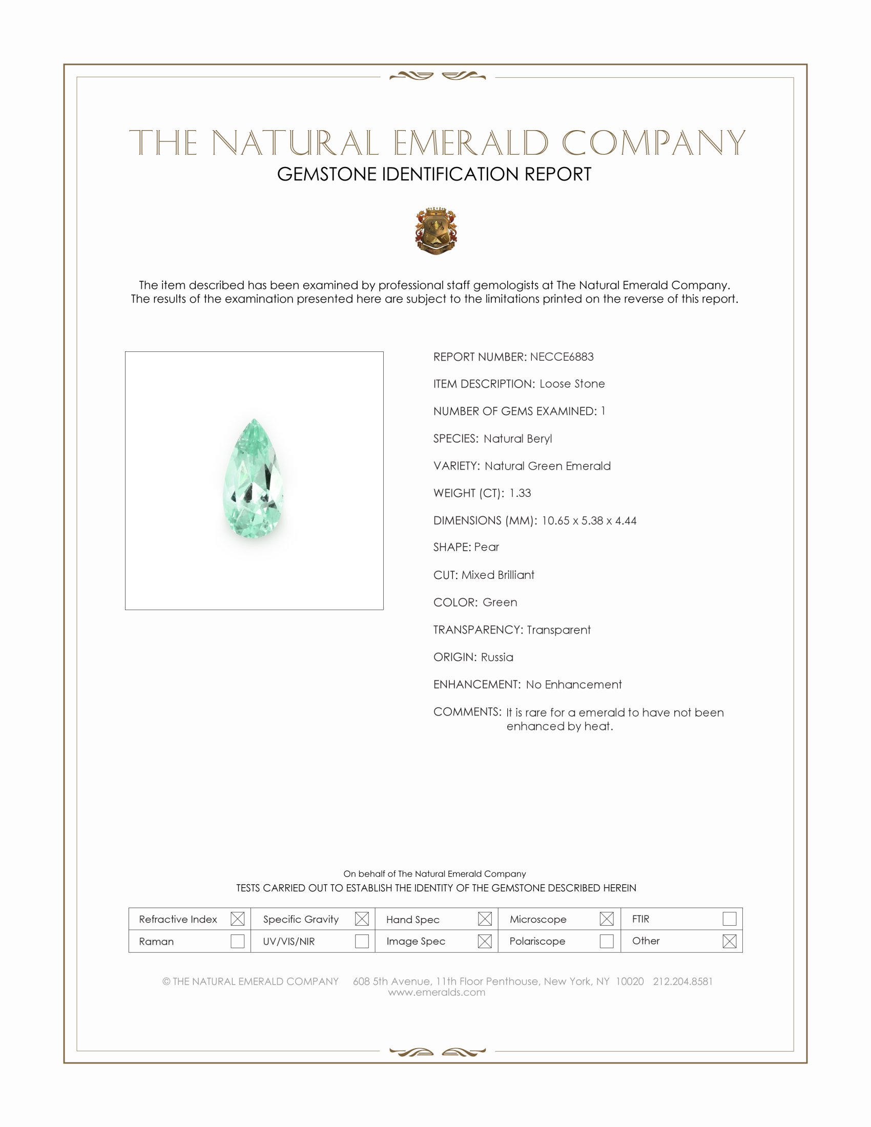 1.33 Ct. Emerald from Russia