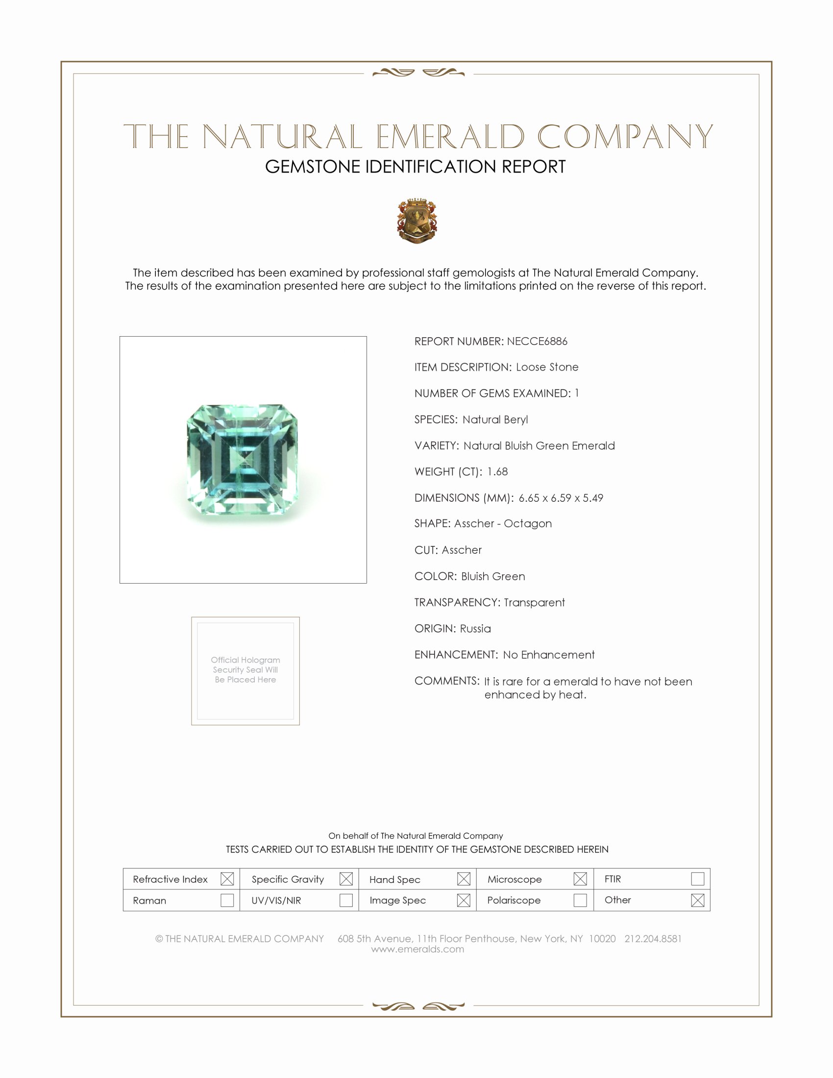 1.68 Ct. Emerald from Russia