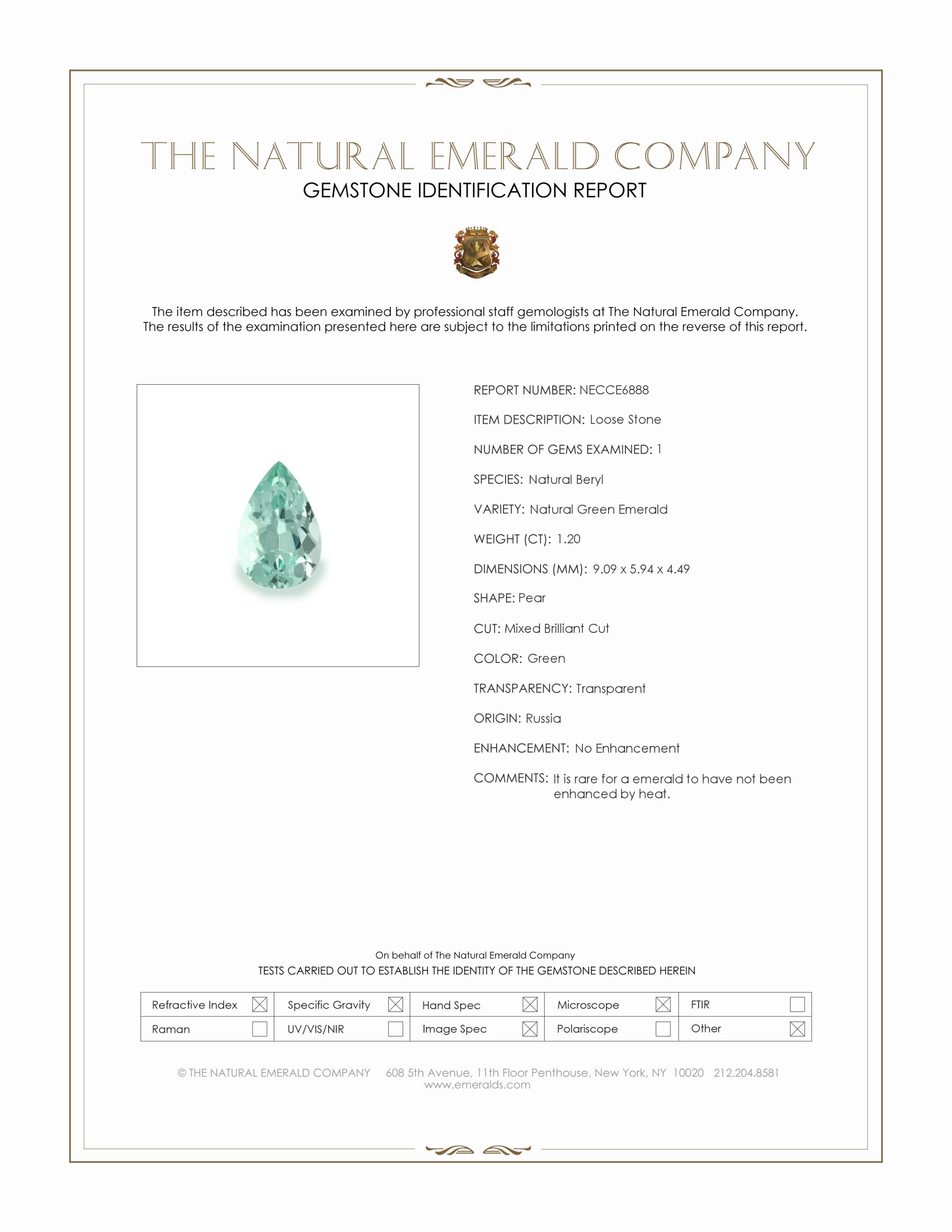 1.20 Ct. Emerald from Russia