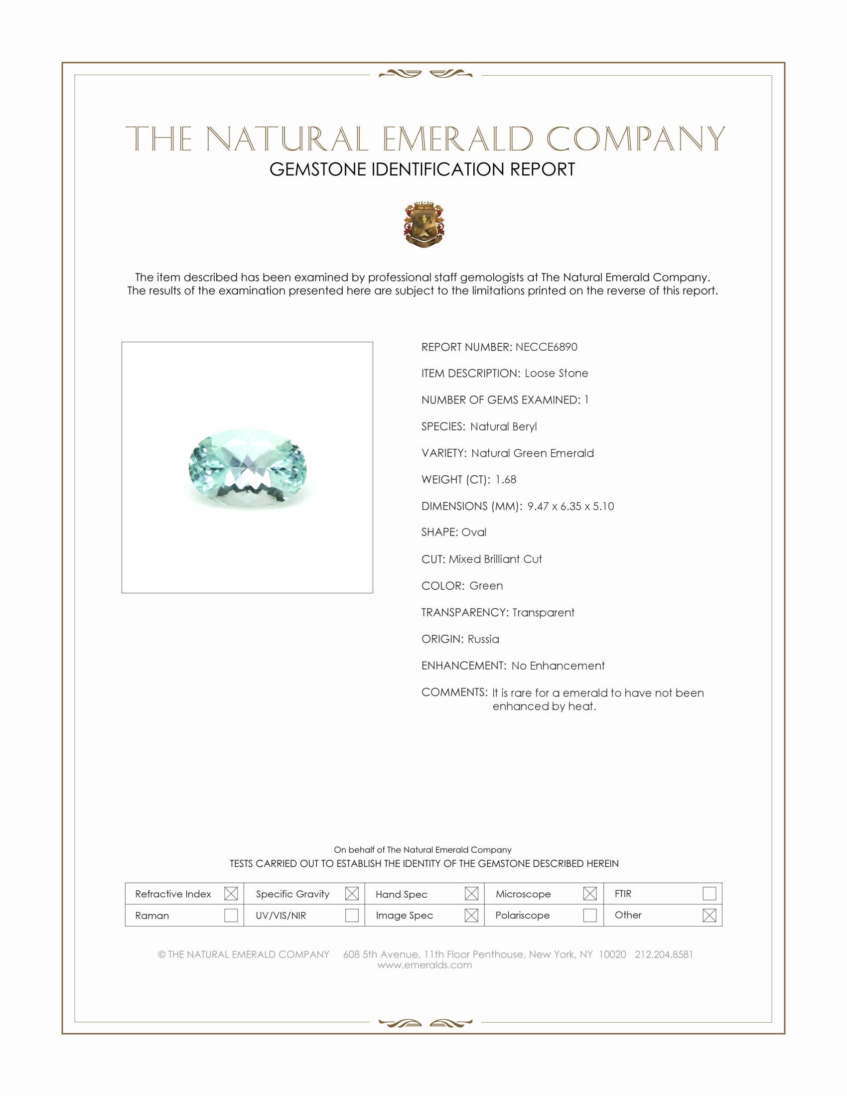 1.68 Ct. Emerald from Russia