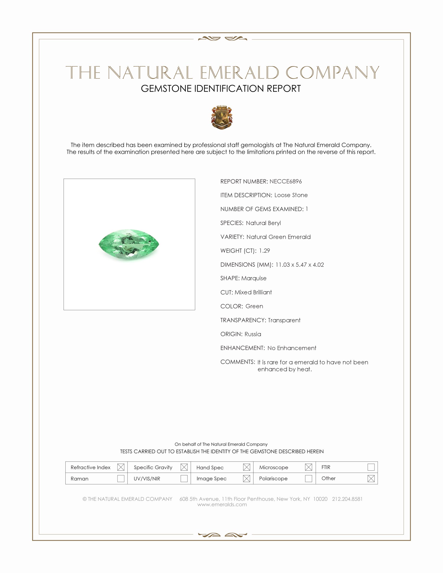 1.29 Ct. Emerald from Russia