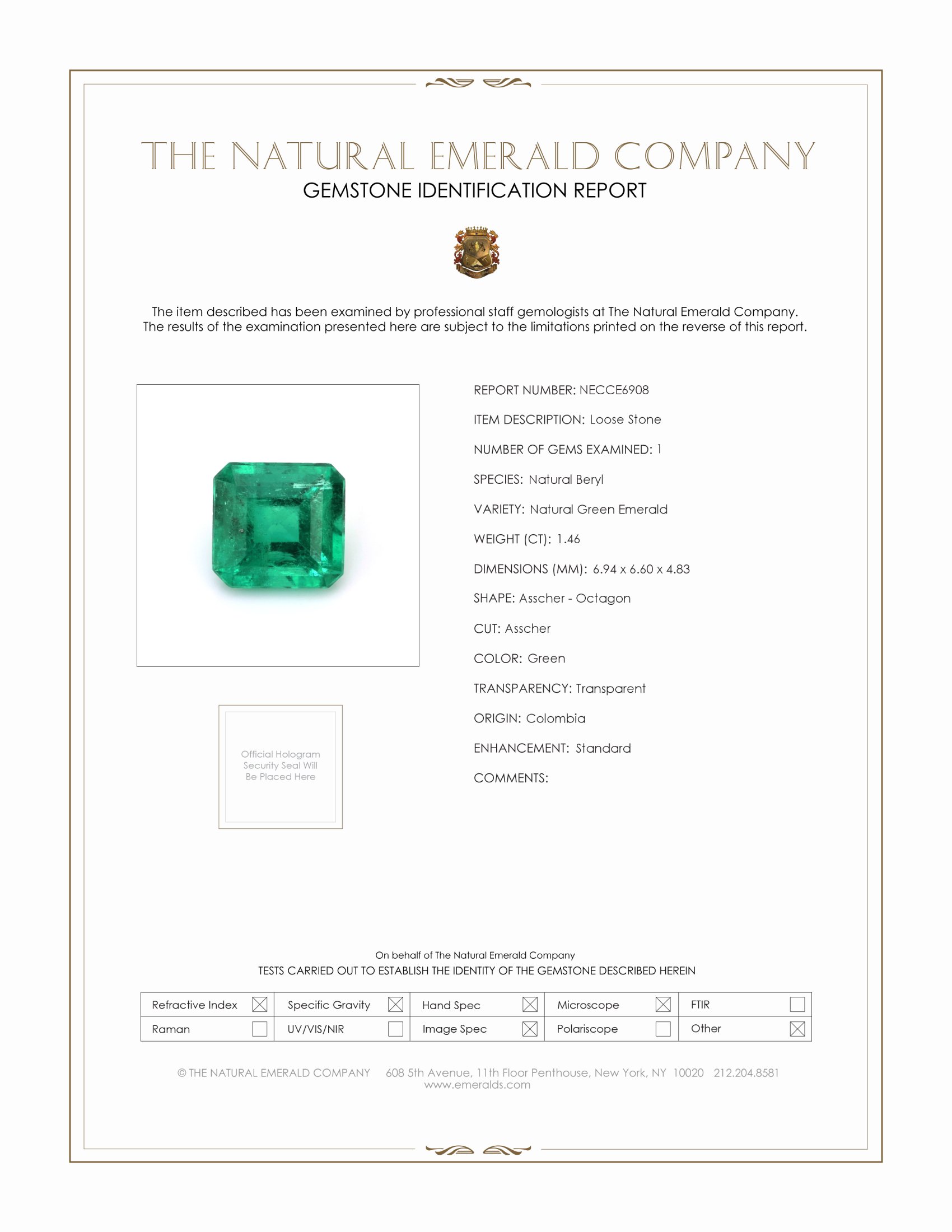 1.46 Ct. Emerald from Colombia