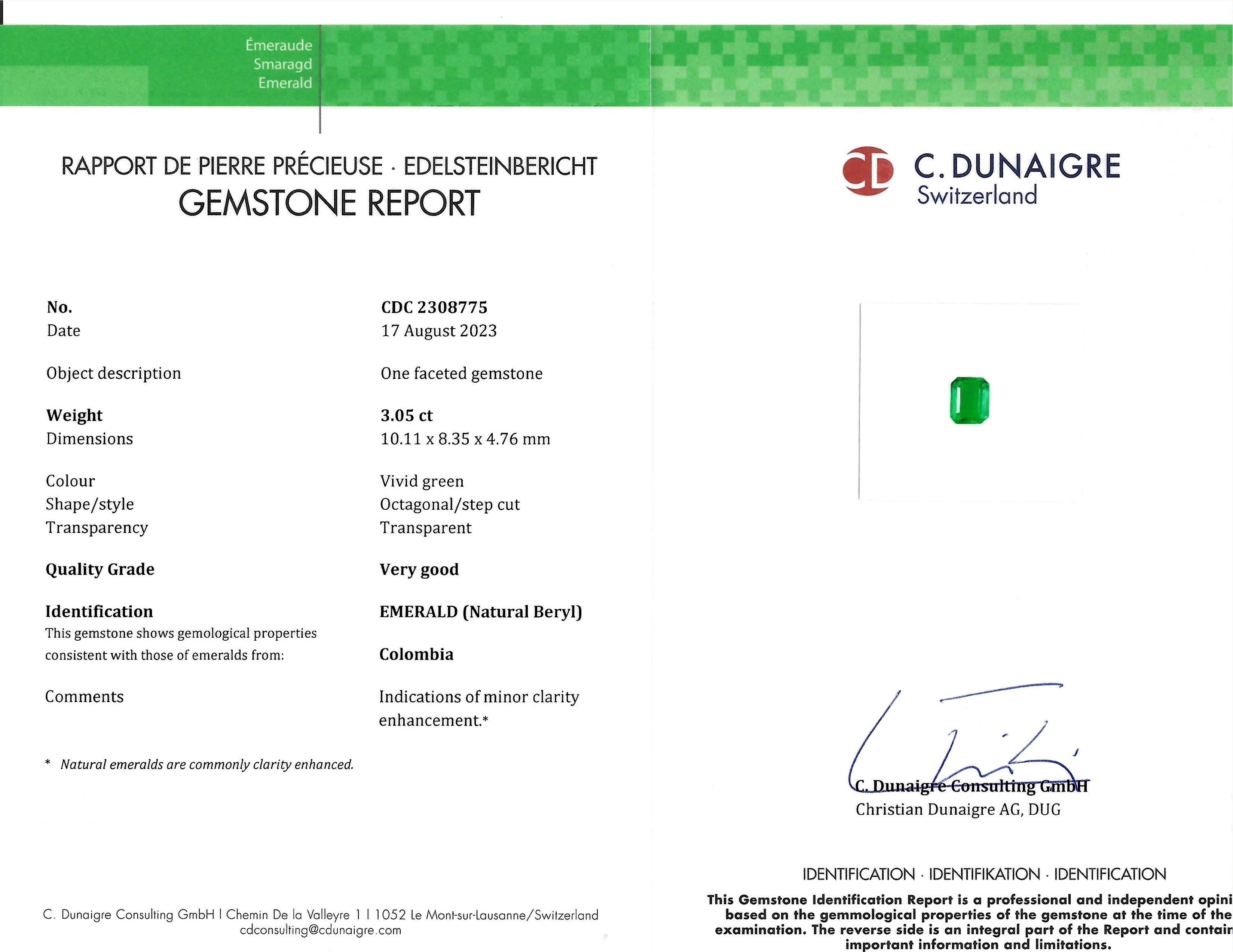 3.05 Ct. Emerald from Colombia