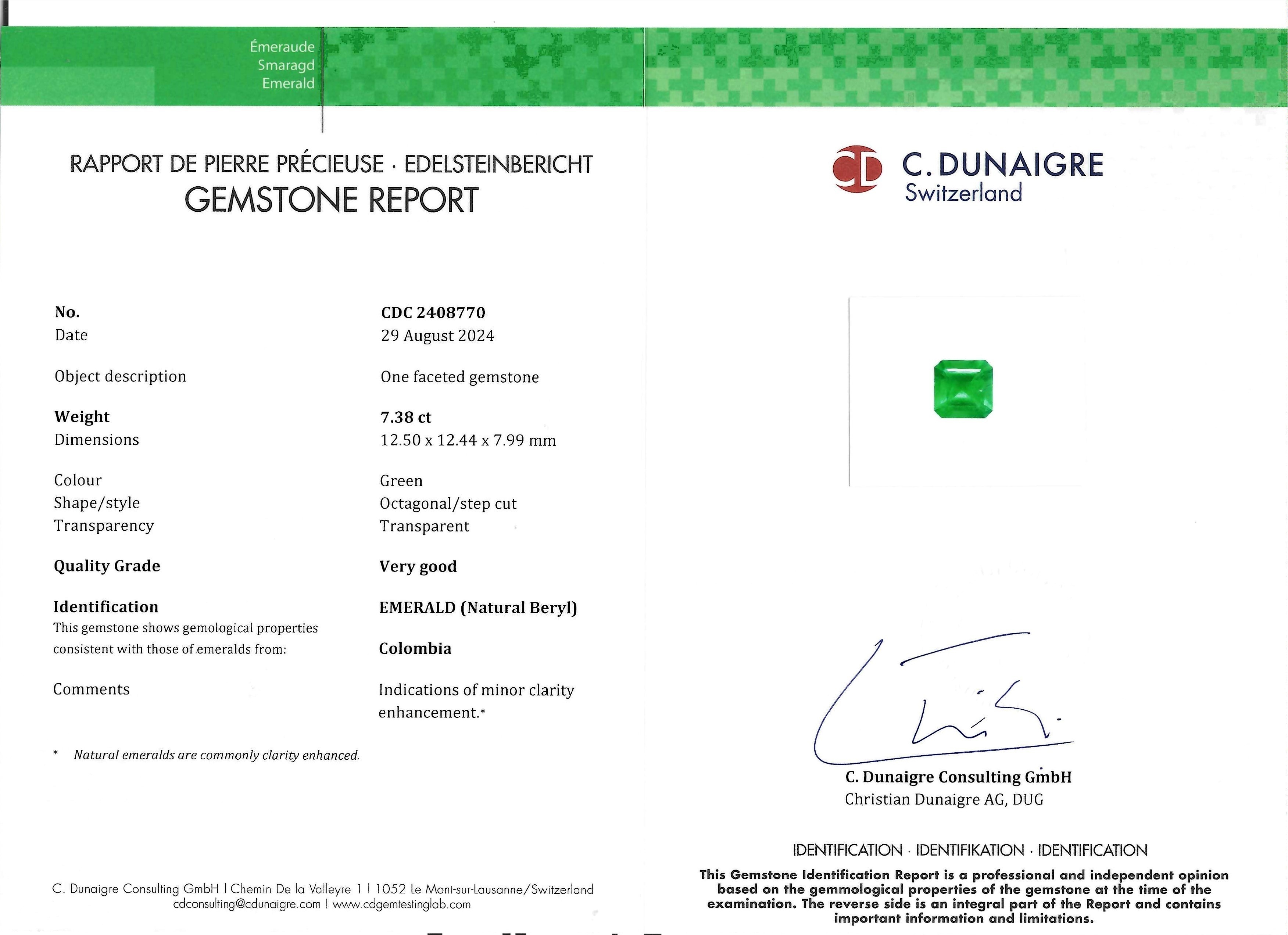 7.38 Ct. Emerald from Colombia