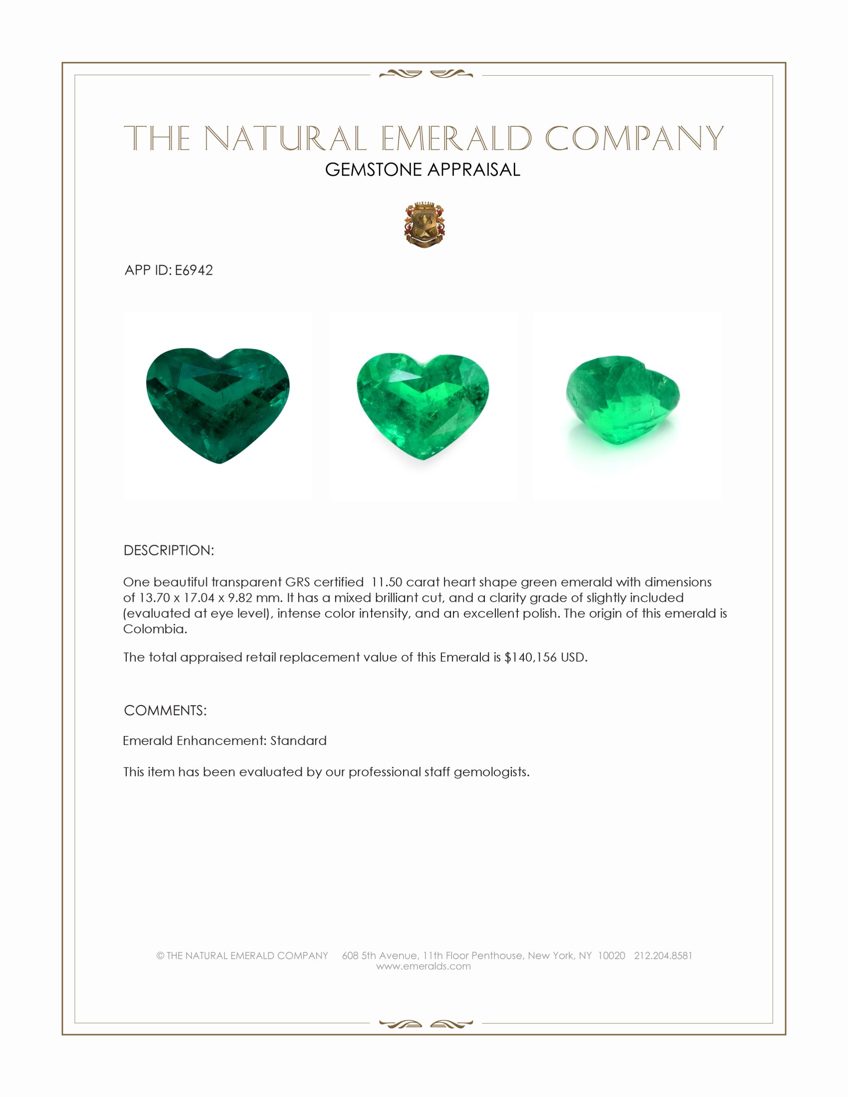 11.50 Ct. Emerald from Colombia