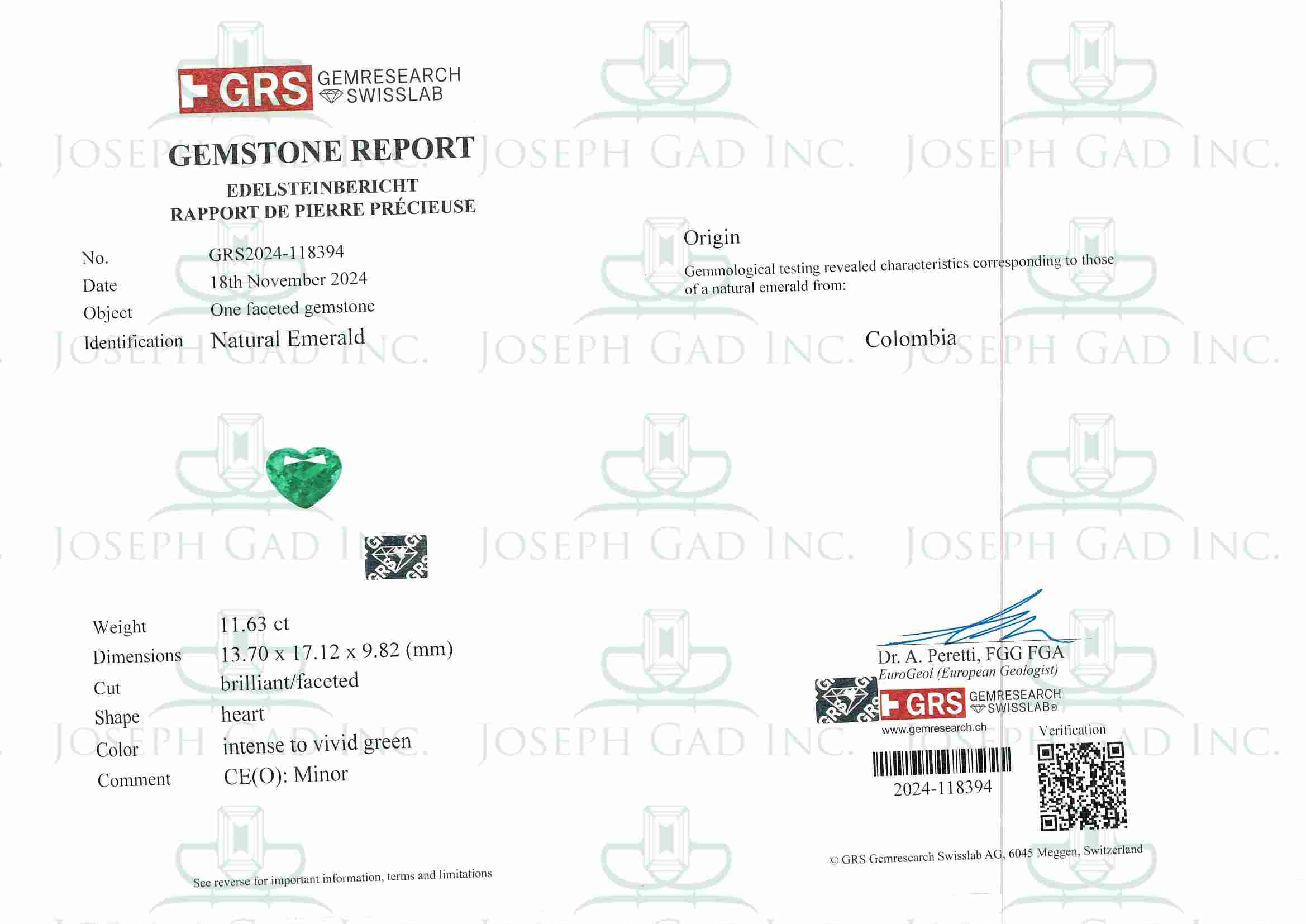 11.50 Ct. Emerald from Colombia